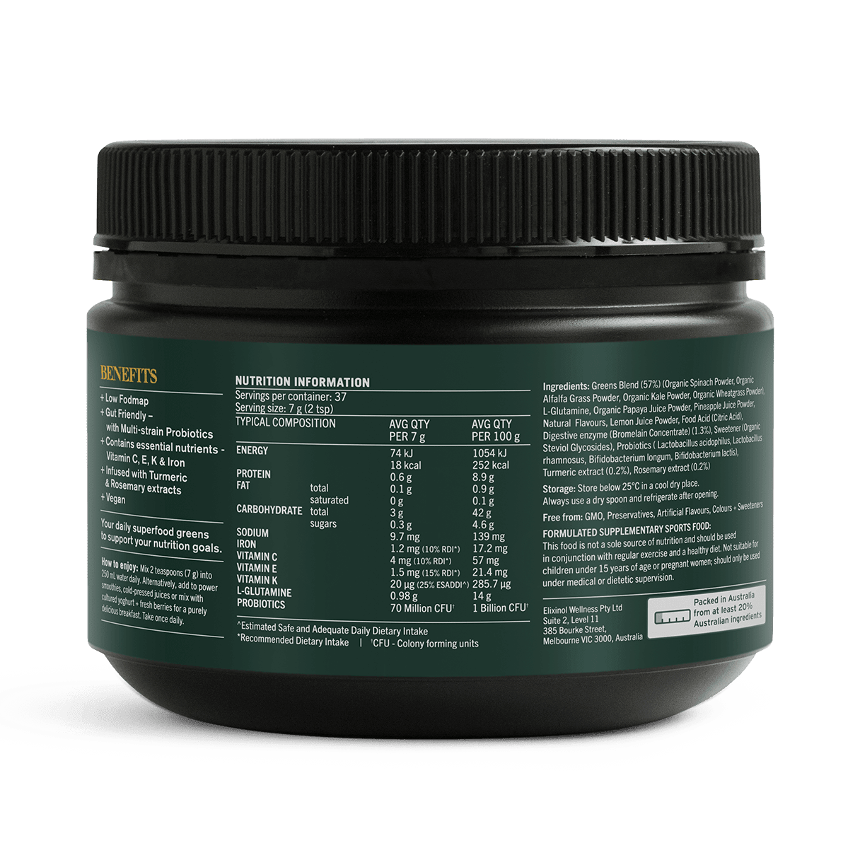 Everyday Greens - 260g Supplement Powders The Healthy Chef