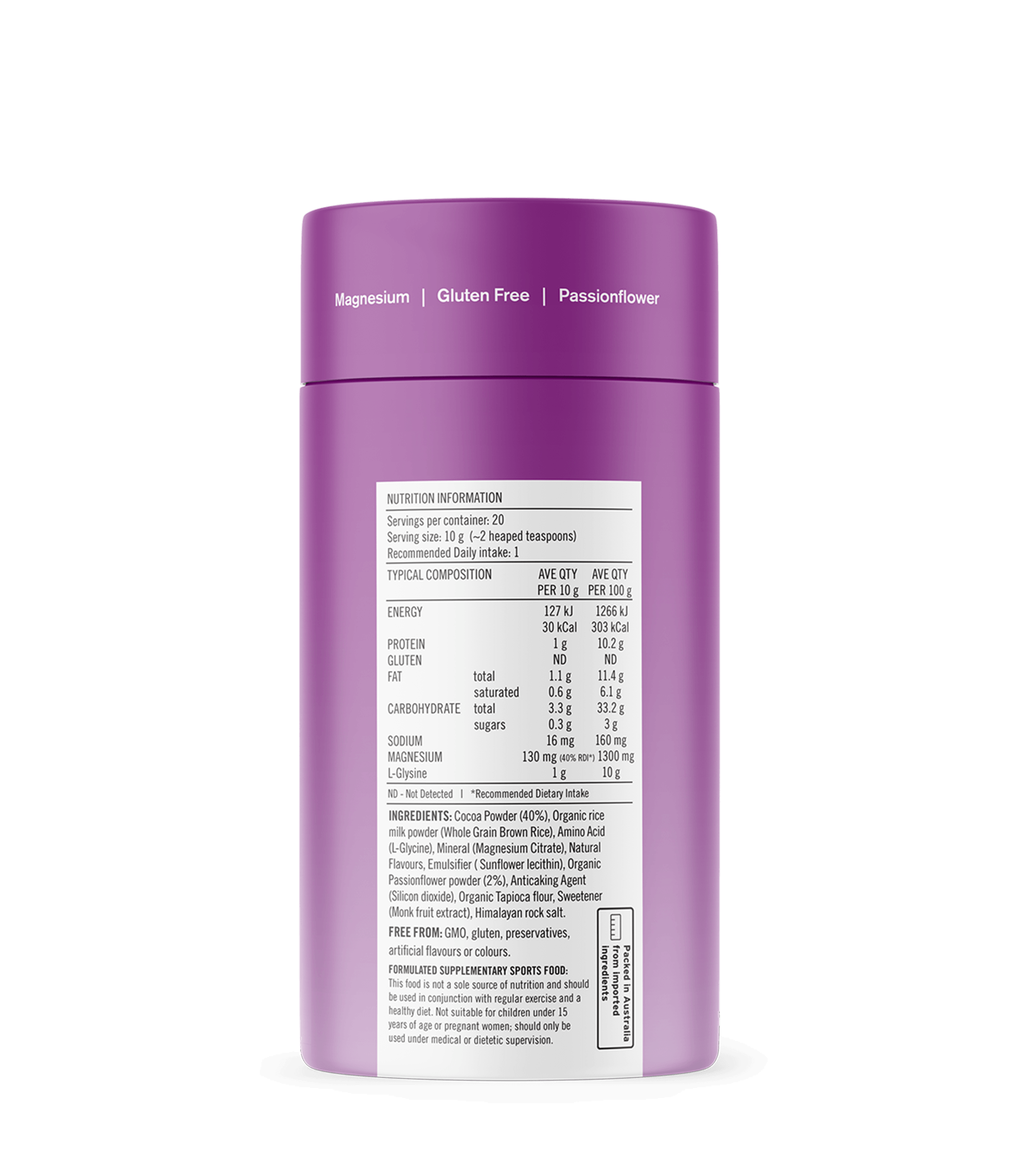 Just Relax Hot Chocolate - 200g Functional Drinks & Broths The Healthy Chef