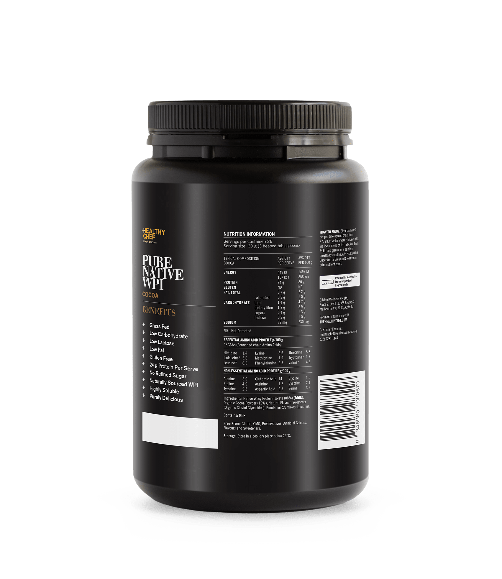 Whey Protein Isolate Cocoa Supplement Powders The Healthy Chef
