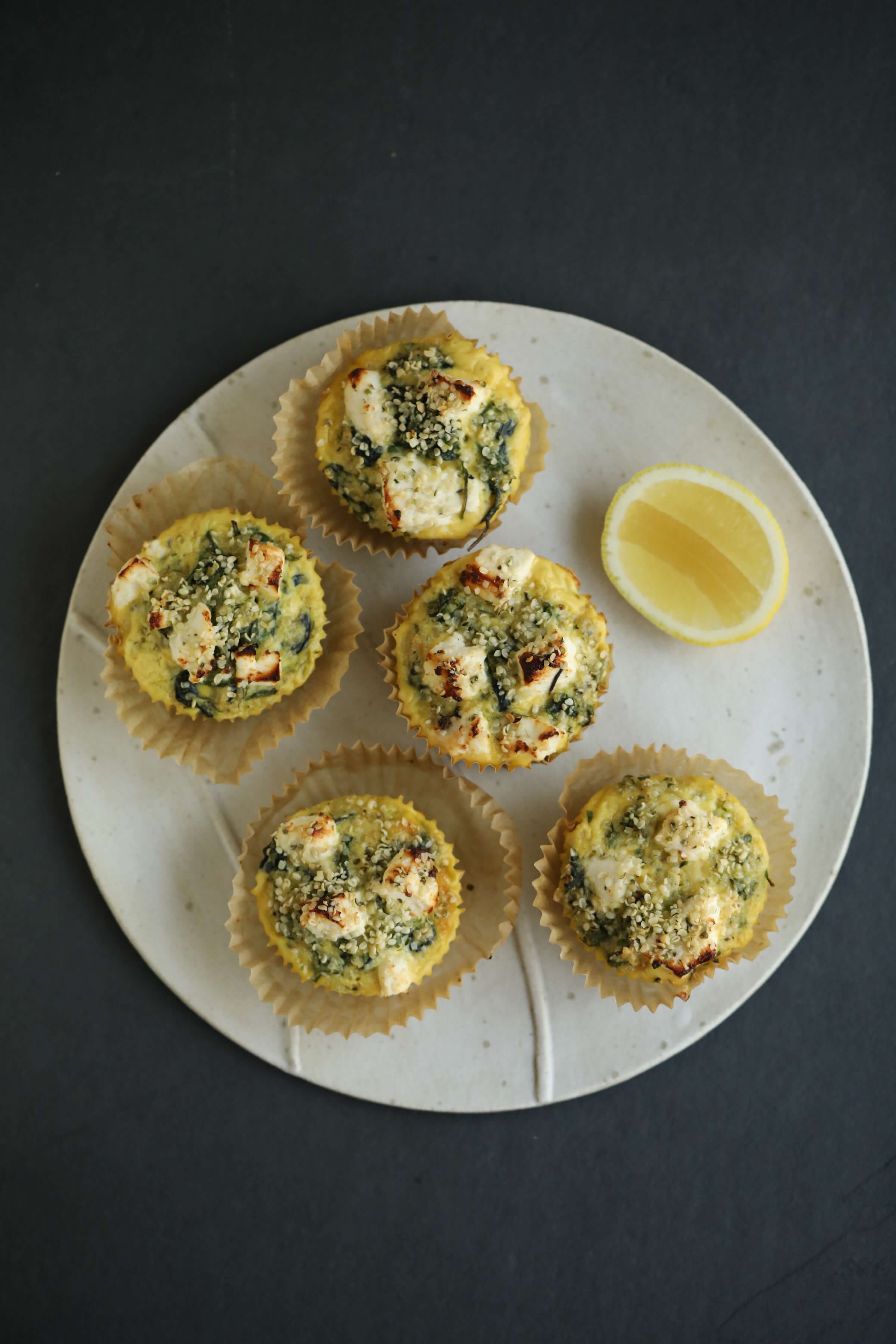 Quinoa, Spinach + Feta Muffins
