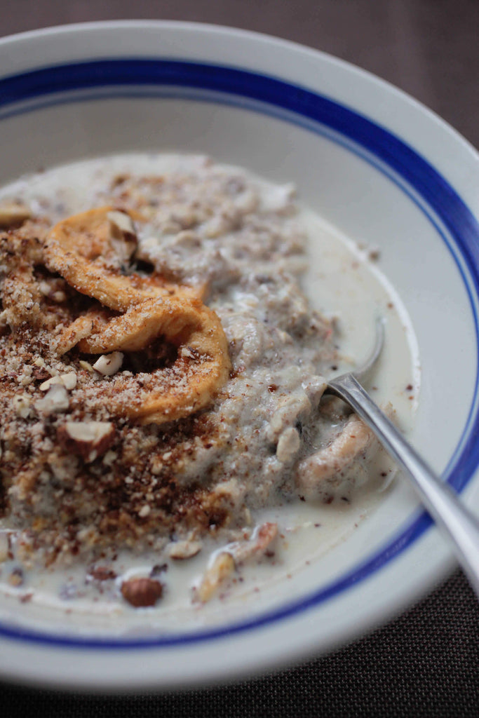 Porridge with Apple + Hazelnut Crumble