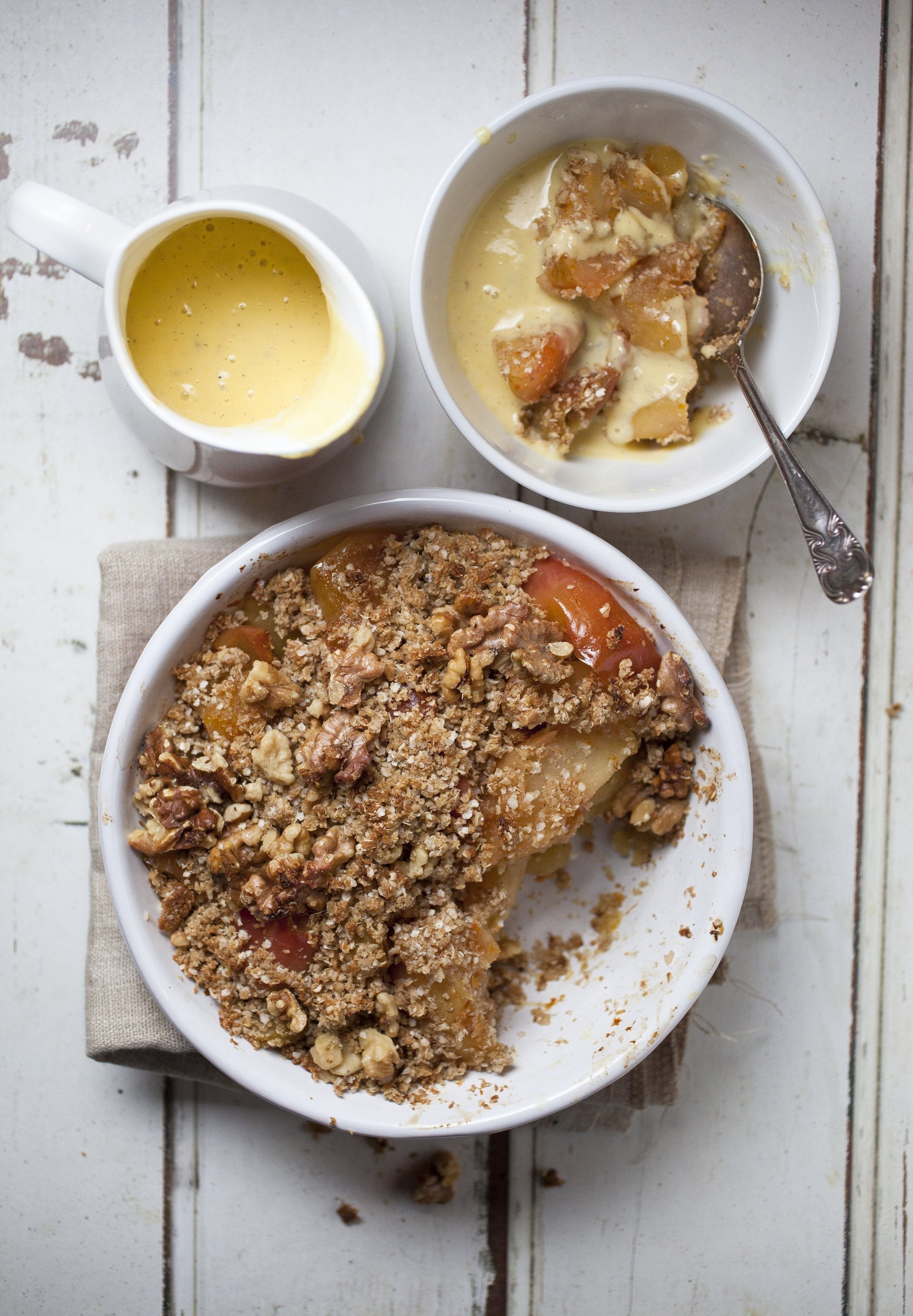 Apple Crumble with Homemade Custard