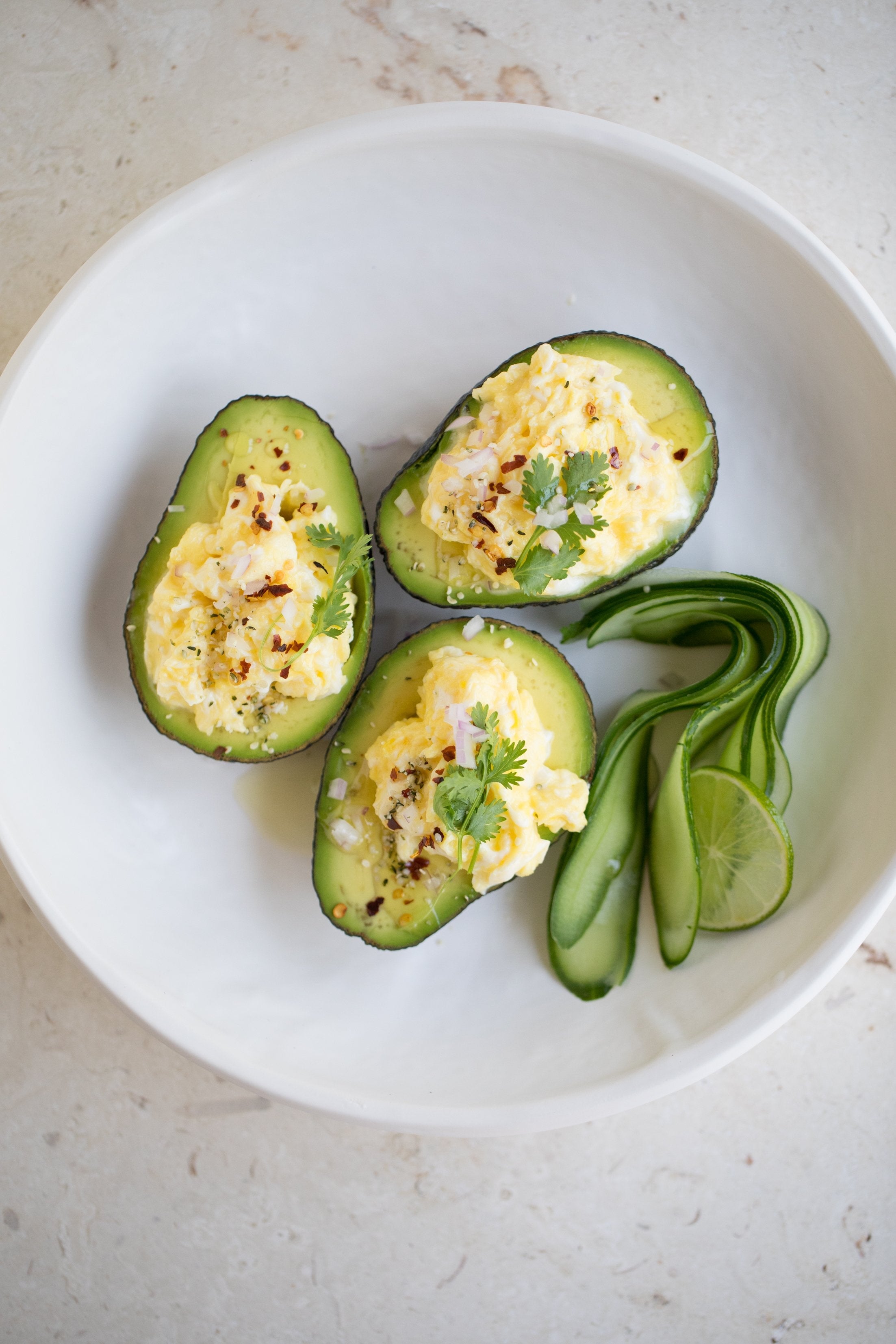 Stuffed Avocado With Scrambled Eggs