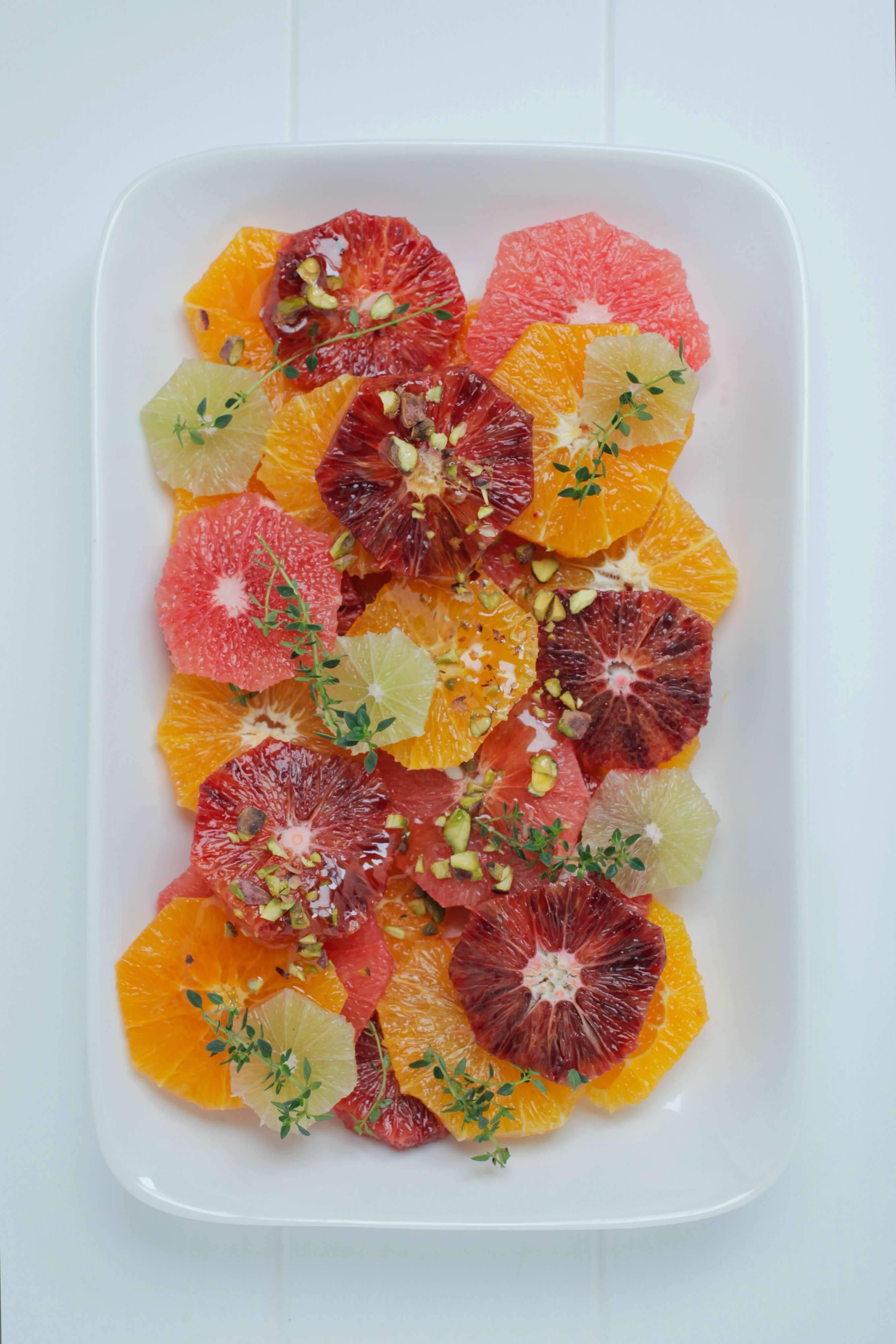 Citrus Salad With Manuka Honey, Vanilla + Pistachio