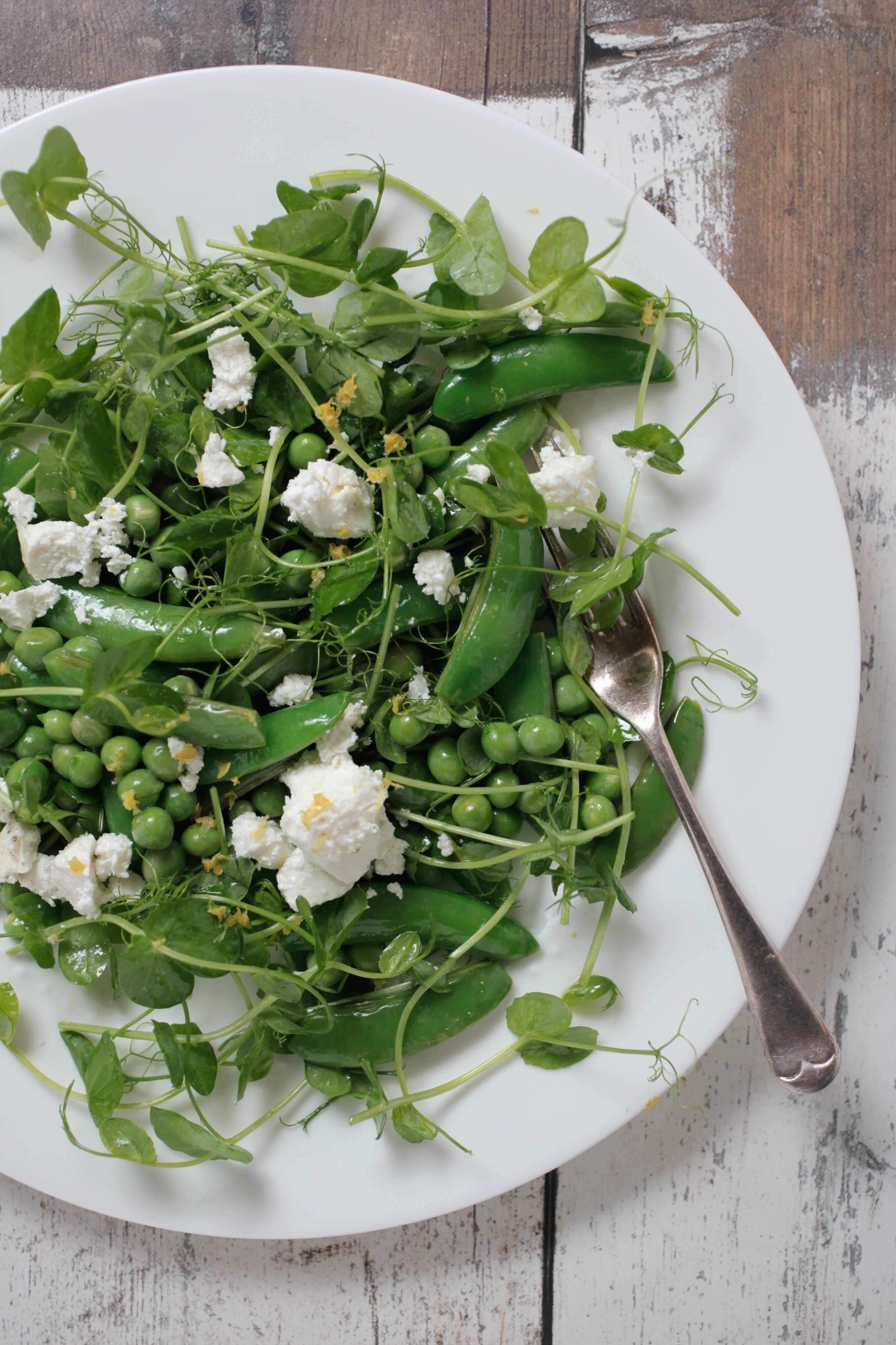Green Garden Salad With Persian Feta + Lemon Scented Dressing