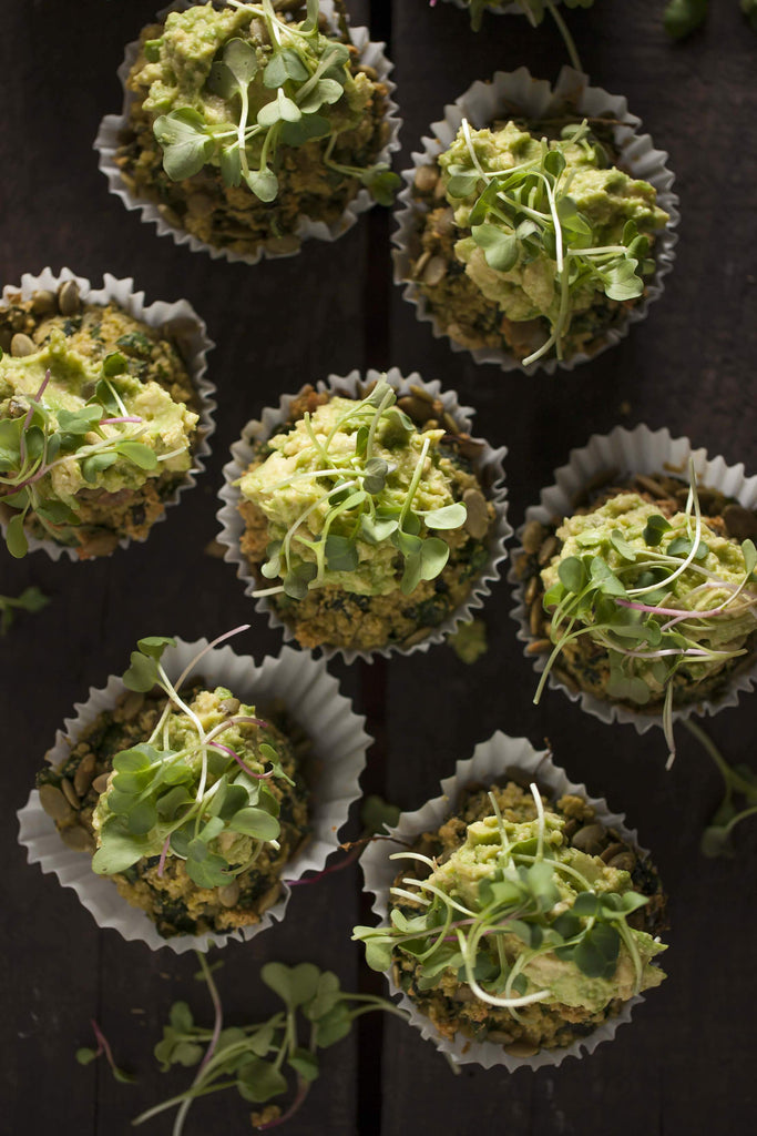 Spinach, Kale + Chia Muffins