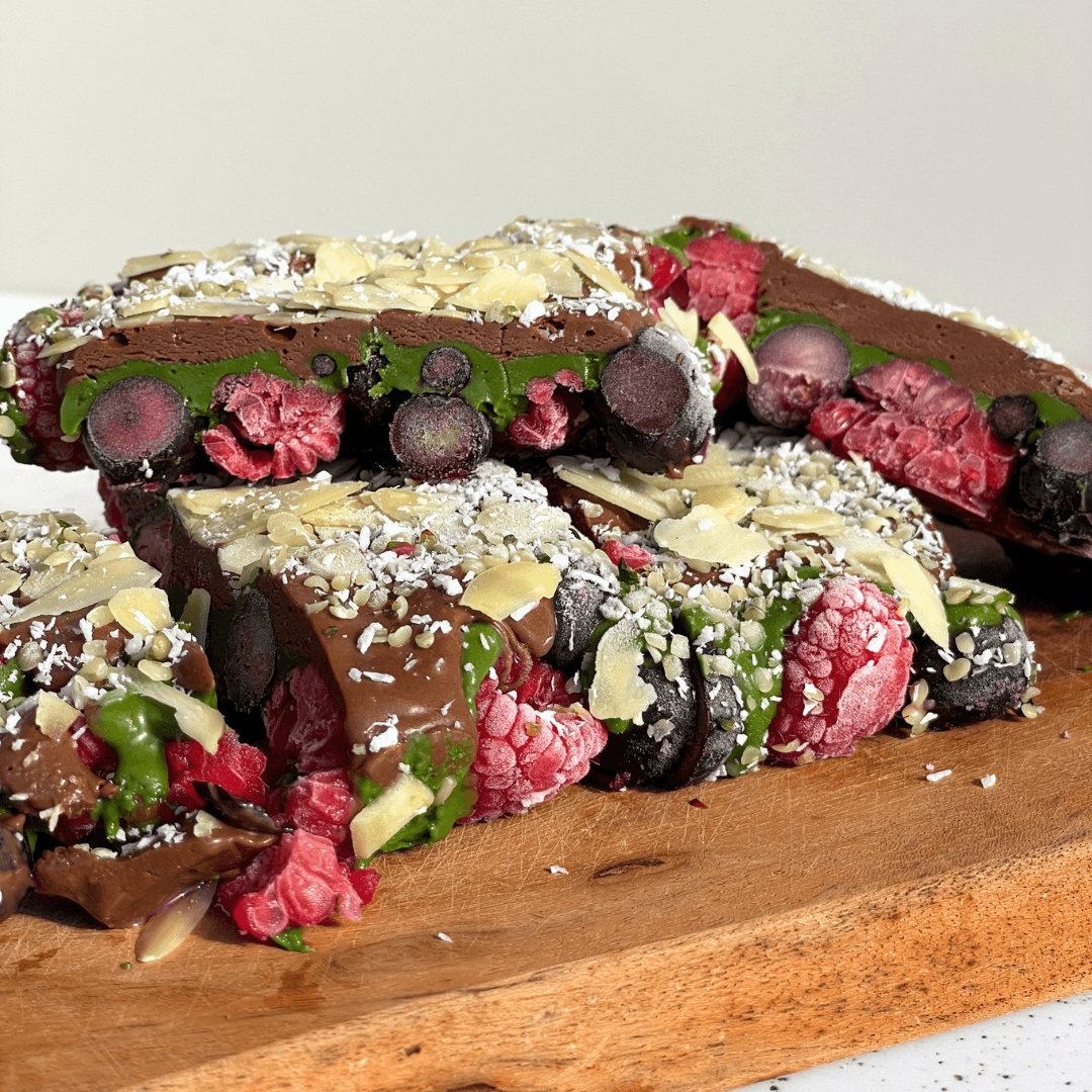 Matcha Berry Chocolate Bark