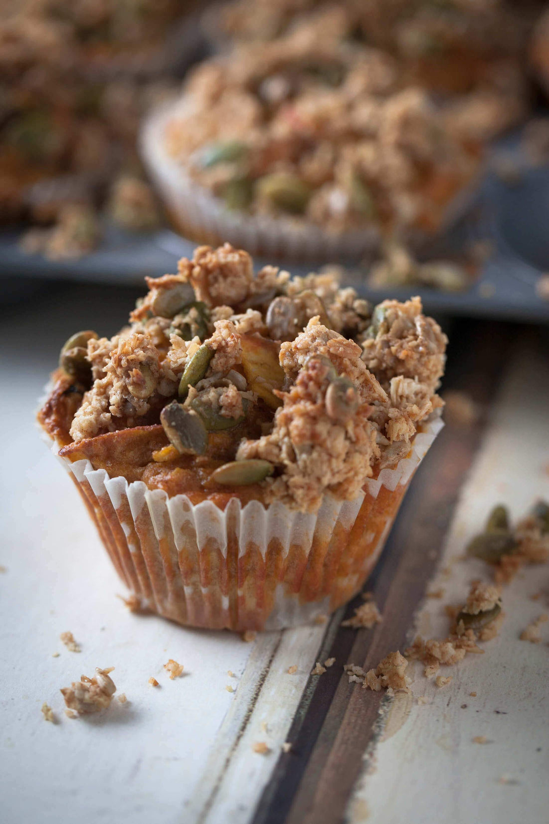 Wholesome Carrot, Apple + Oatmeal Muffins