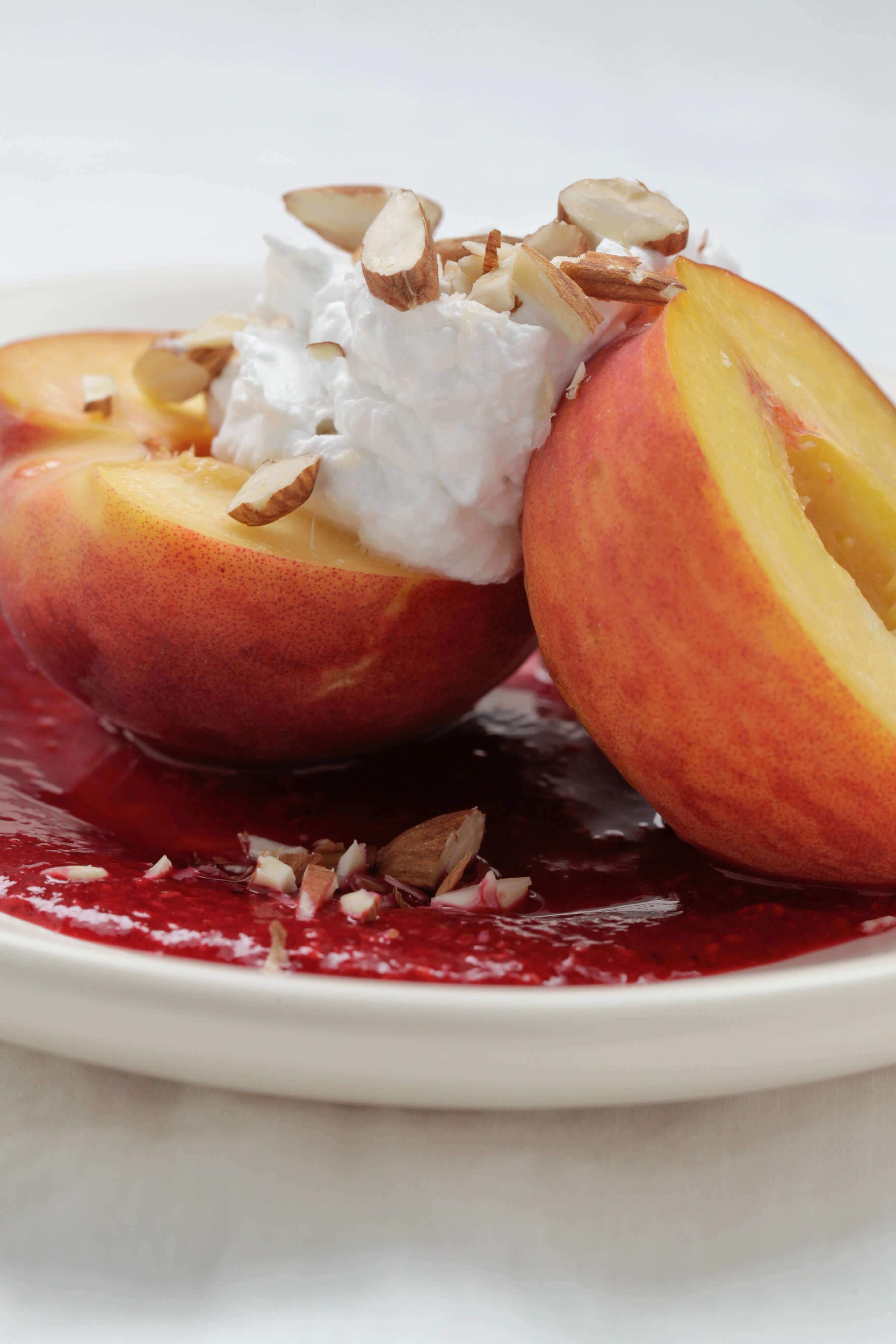 Peaches With Vanilla + Cashew Cream