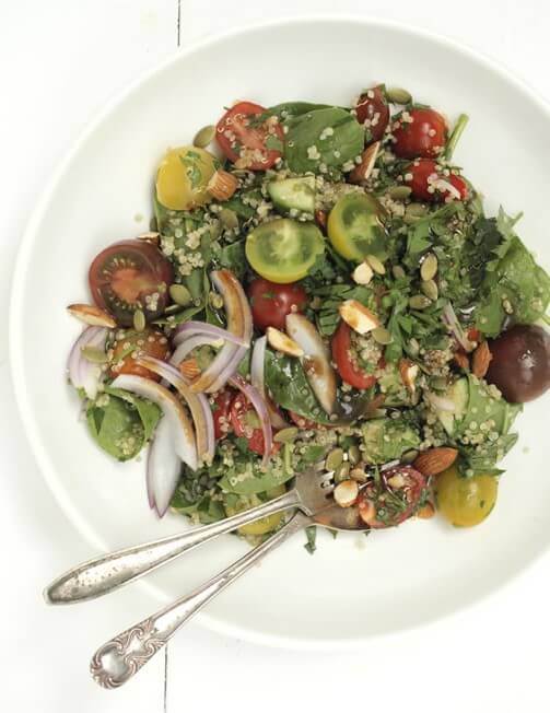 Quinoa Salad + Pomegranate Dressing