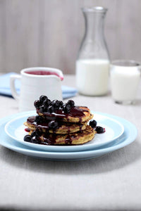 Ricotta Pancakes w/ Blueberry Maple Syrup