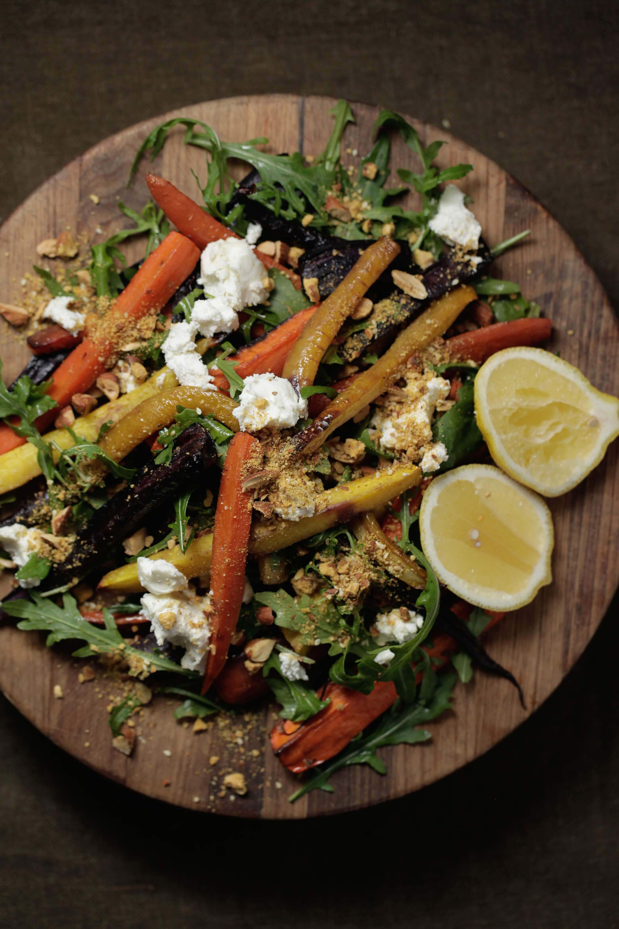 Roasted Carrots With Almond + Macadamia Dukkah