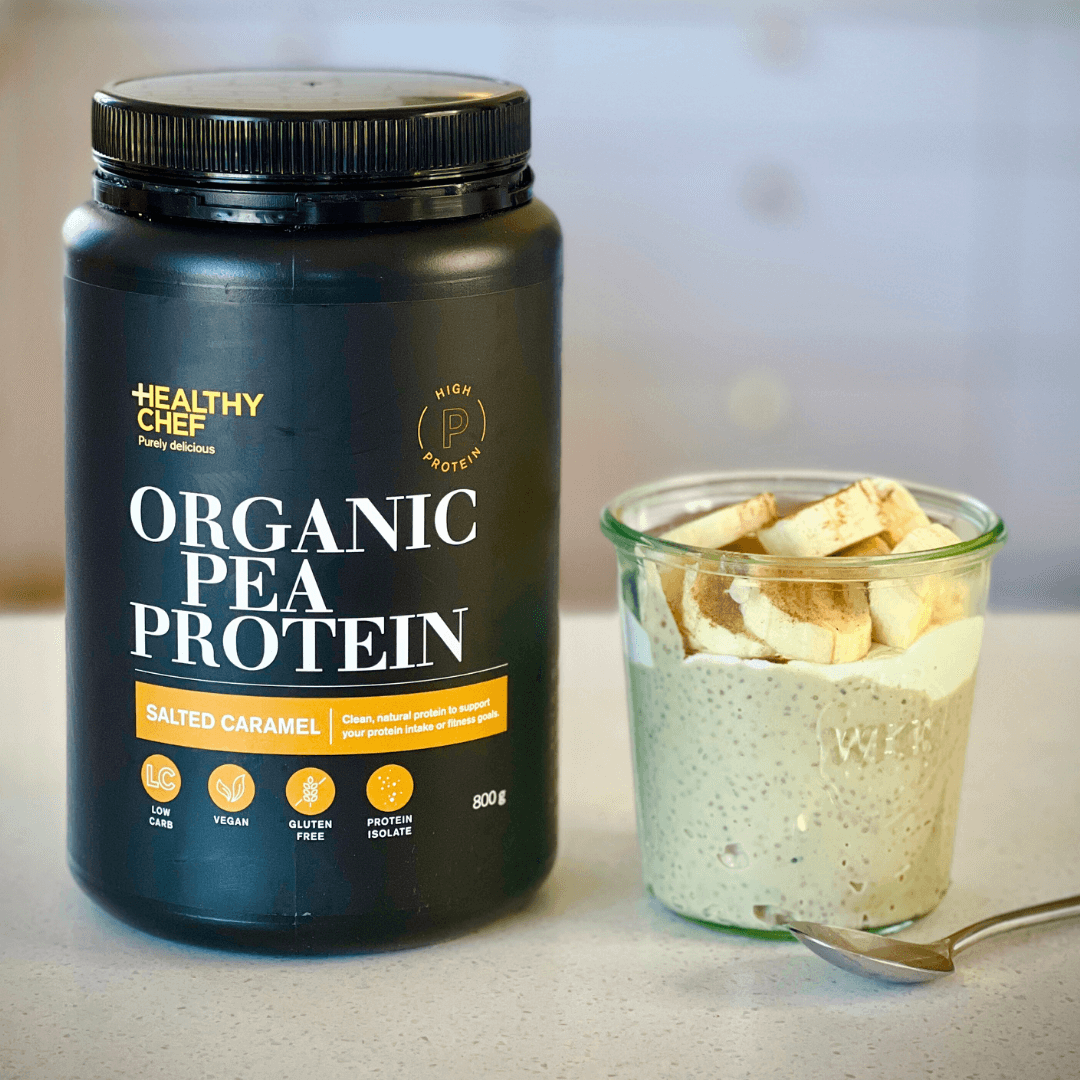 High Protein Salted Caramel Chia Pudding