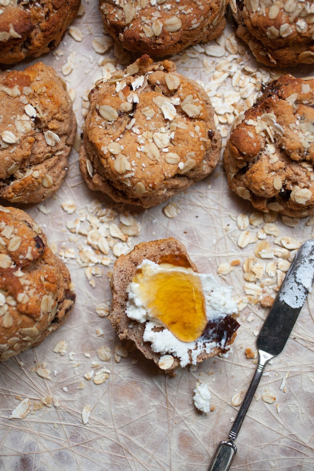 Oatmeal, Spelt + Honey Scones