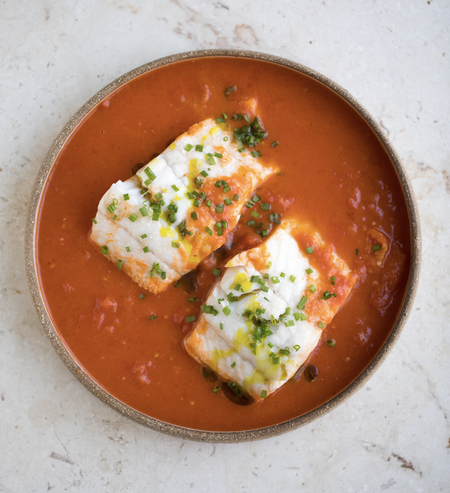 Braised White Fish In Roma Tomato