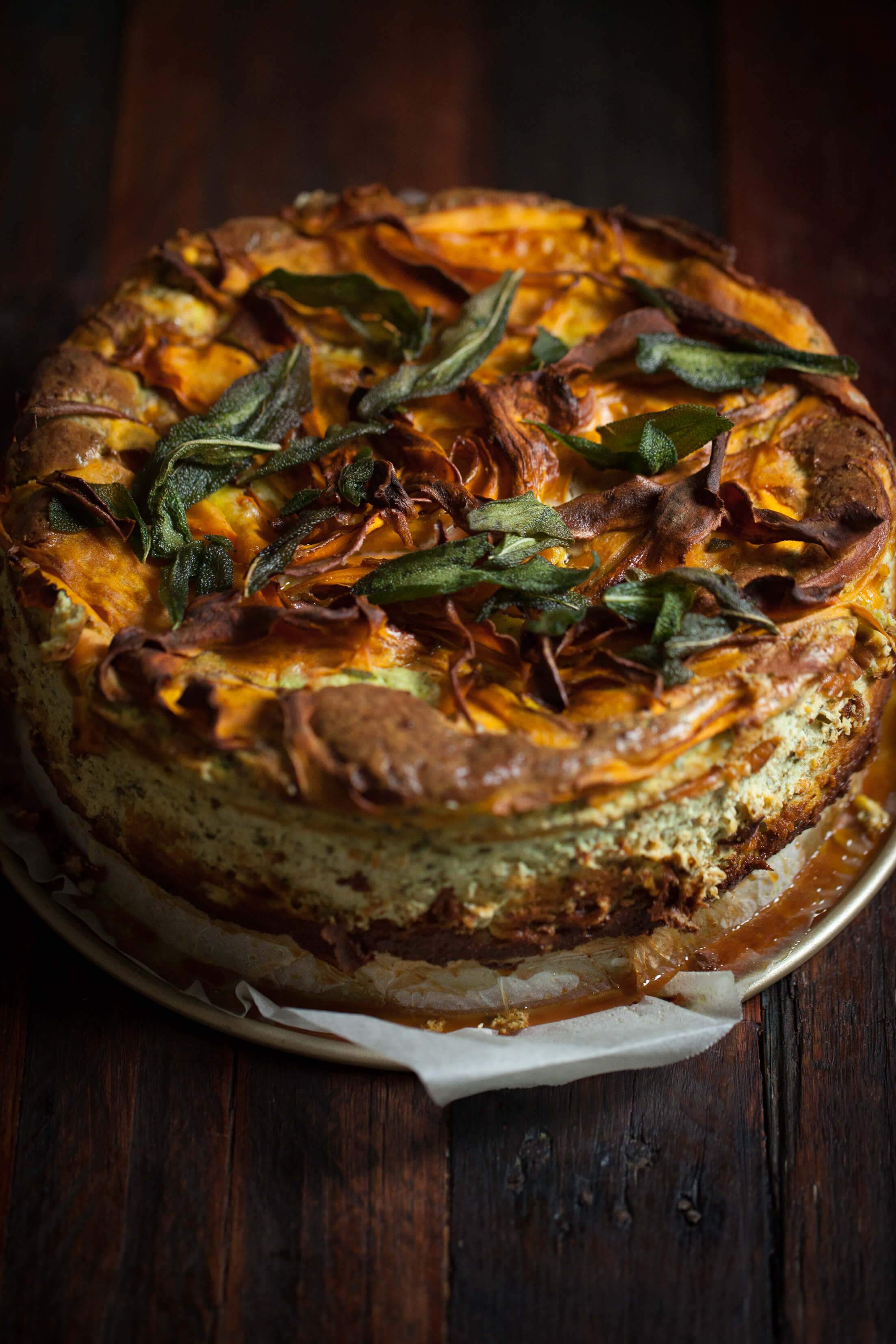 Spinach, Ricotta + Sweet Potato Tart