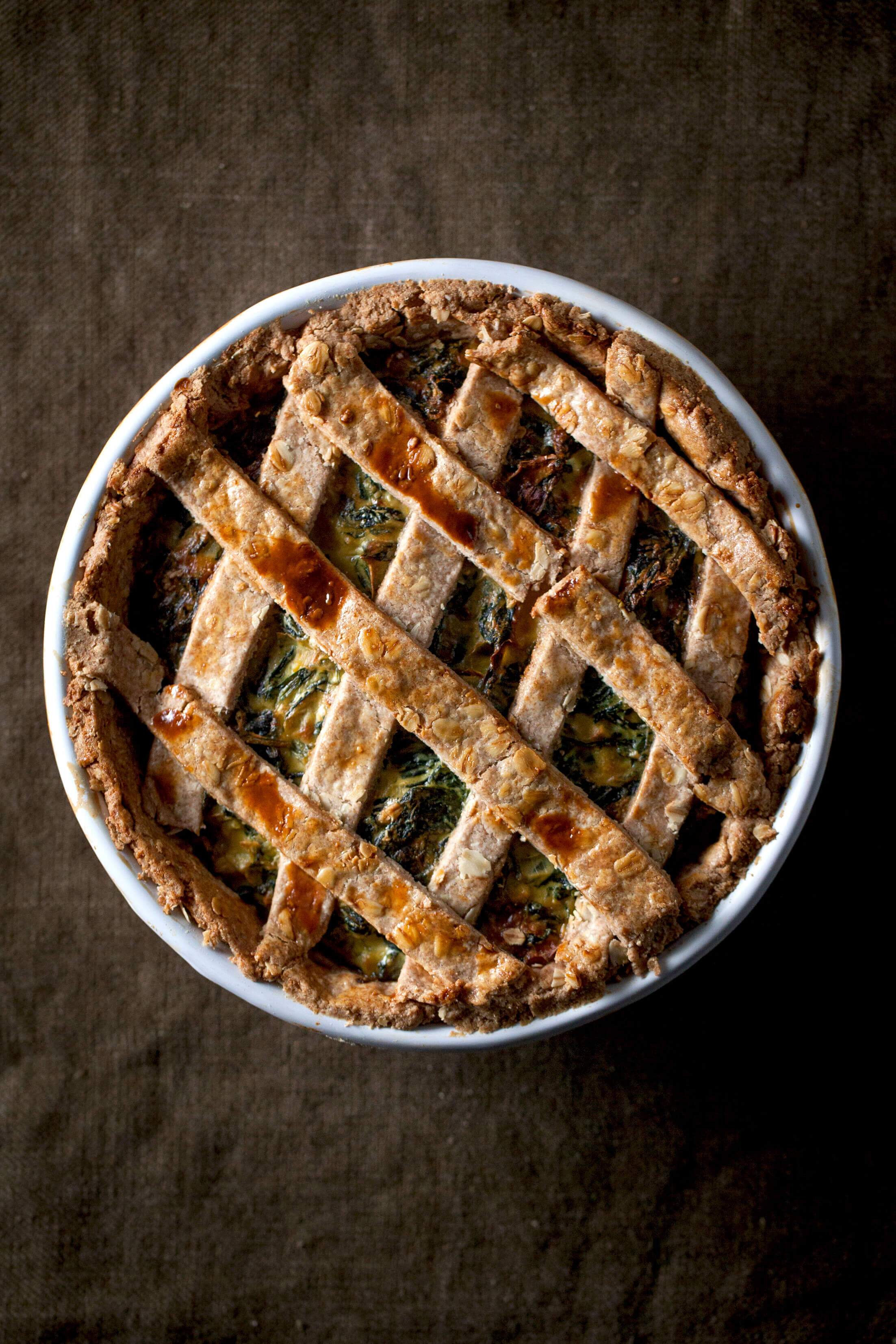 Spinach, Kale + Ricotta Pie