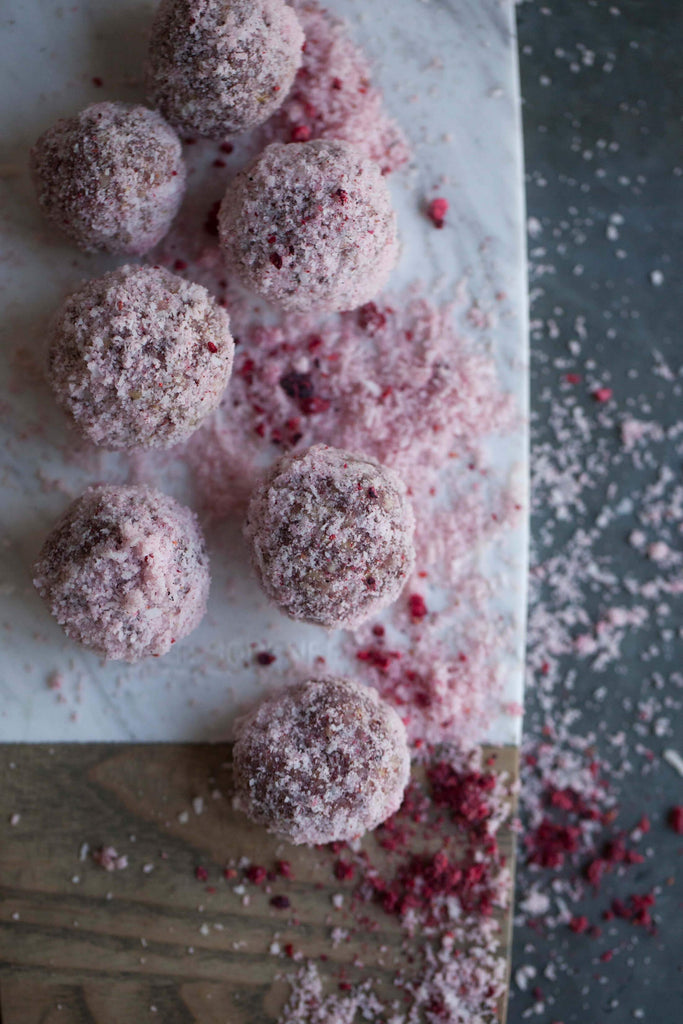 Superfood Raspberry + Coconut Bliss Balls