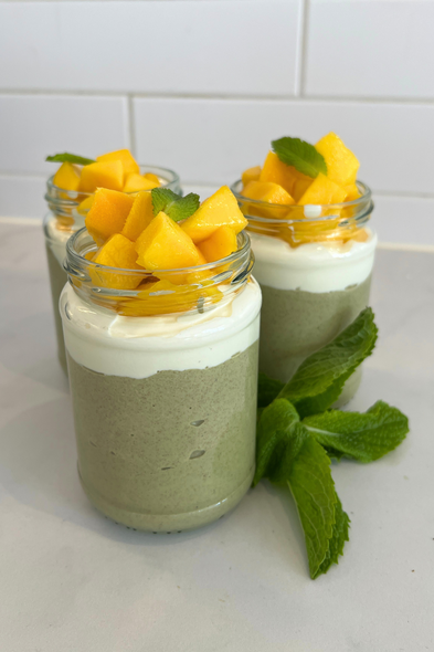 MANGO MATCHA CHIA PUDDING