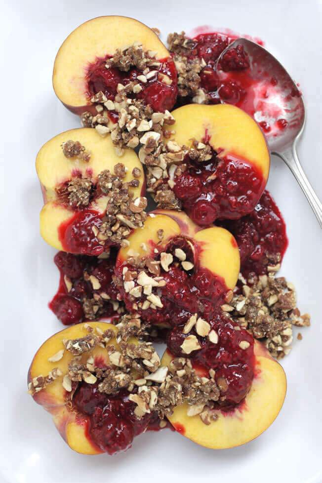 Peach + Raspberry Crumble
