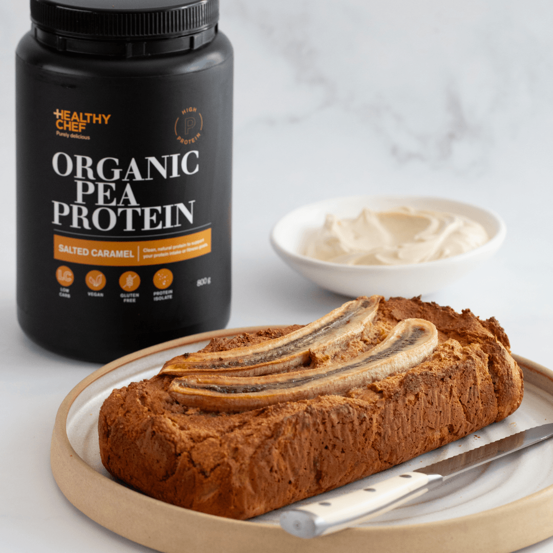 High Protein Salted Caramel Banana Bread