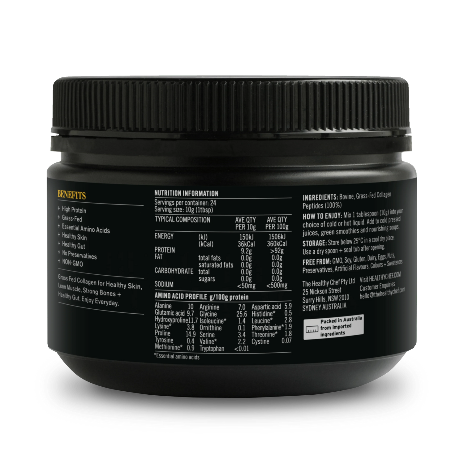 Grass Fed Collagen - 240g Supplement Powders The Healthy Chef 
