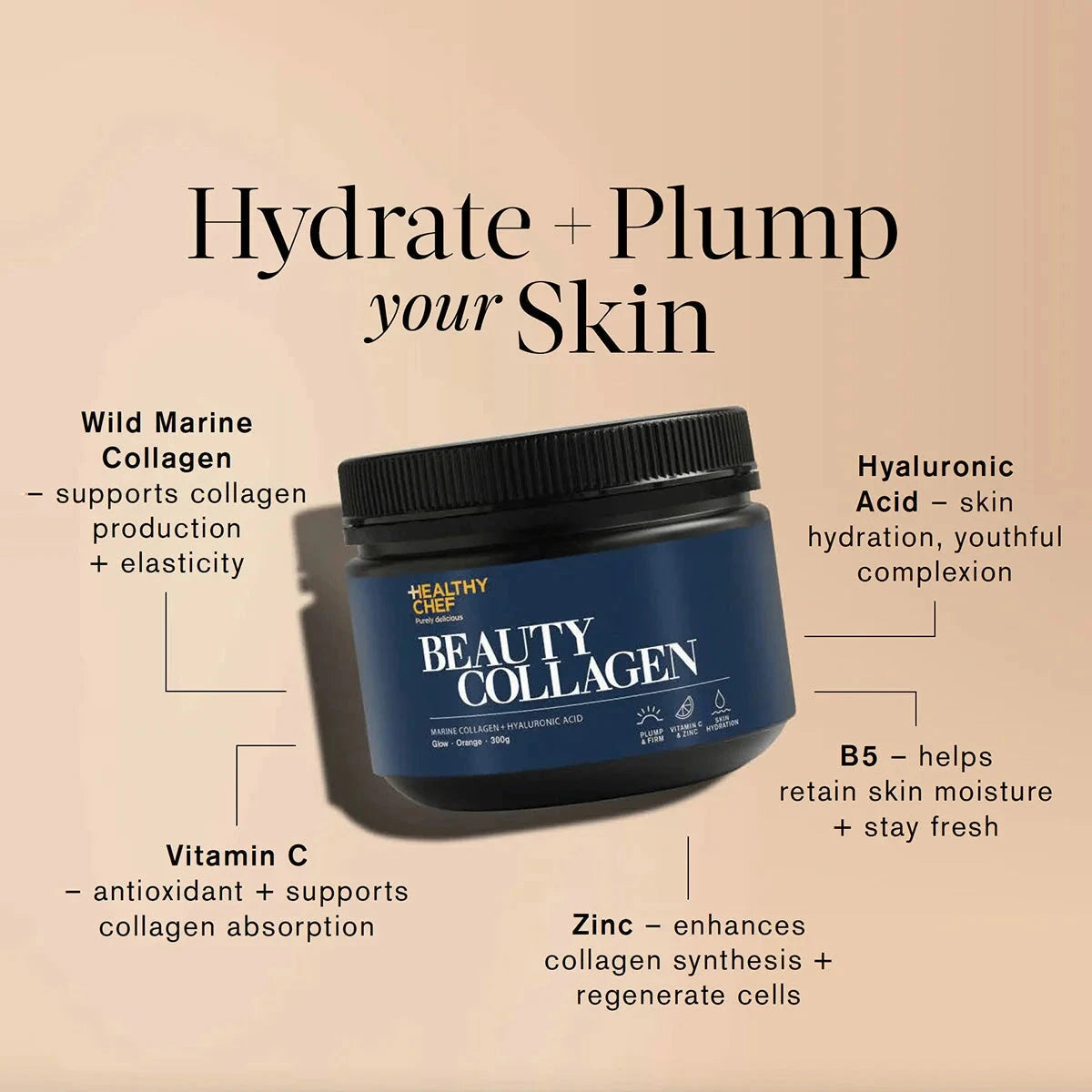 Beauty Collagen - 300g Supplement Powders The Healthy Chef 