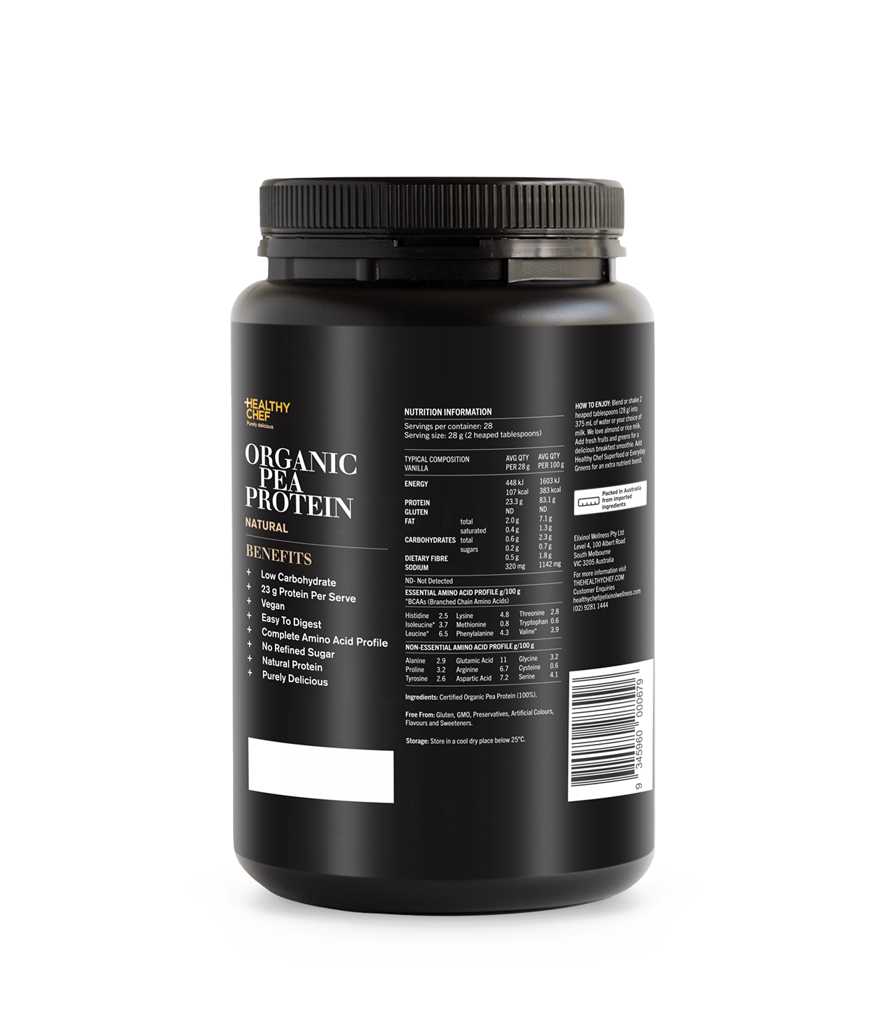 Organic Pea Protein Natural Supplement Powders The Healthy Chef 