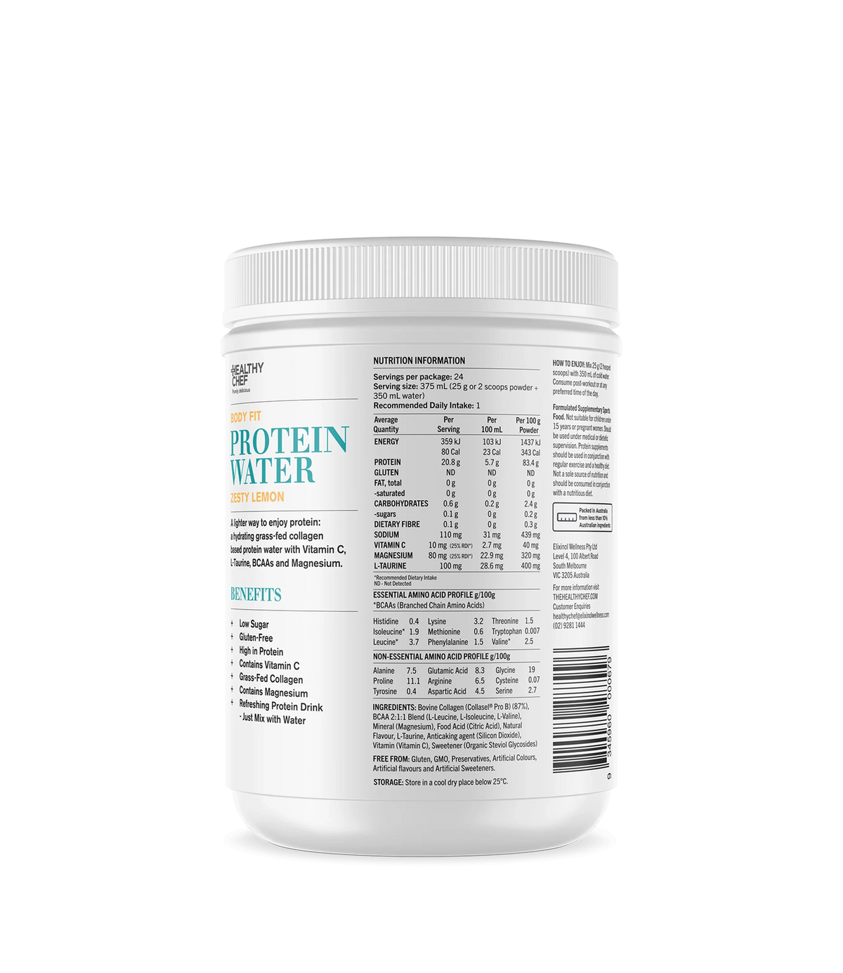 Body Fit Protein Water - 600g Protein The Healthy Chef 