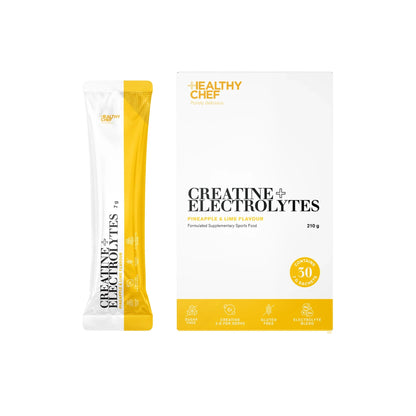 Creatine + Electrolytes Pineapple + Lime - 30 x 7g Sachets Supplement Powders The Healthy Chef 