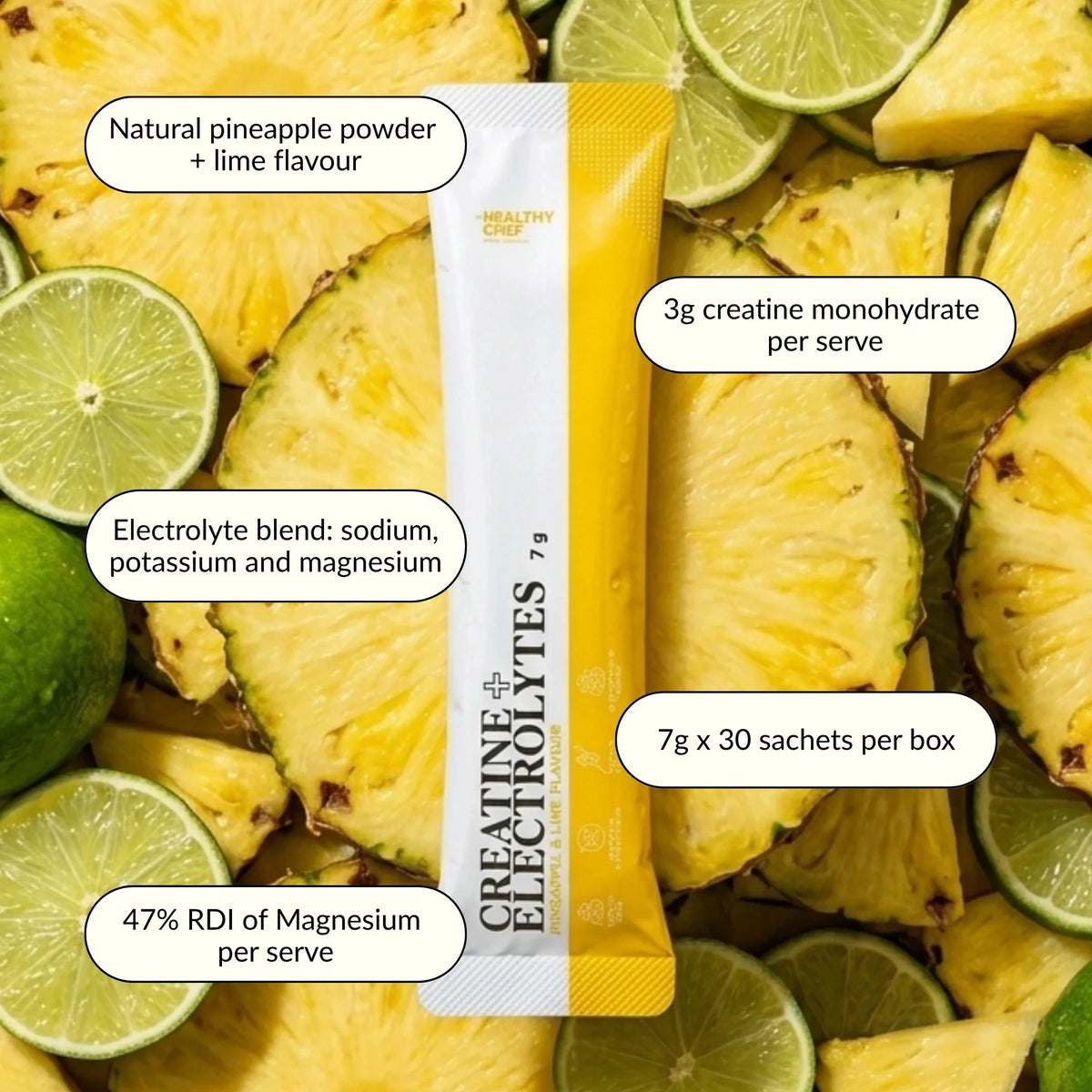 Creatine + Electrolytes Pineapple + Lime Infographic