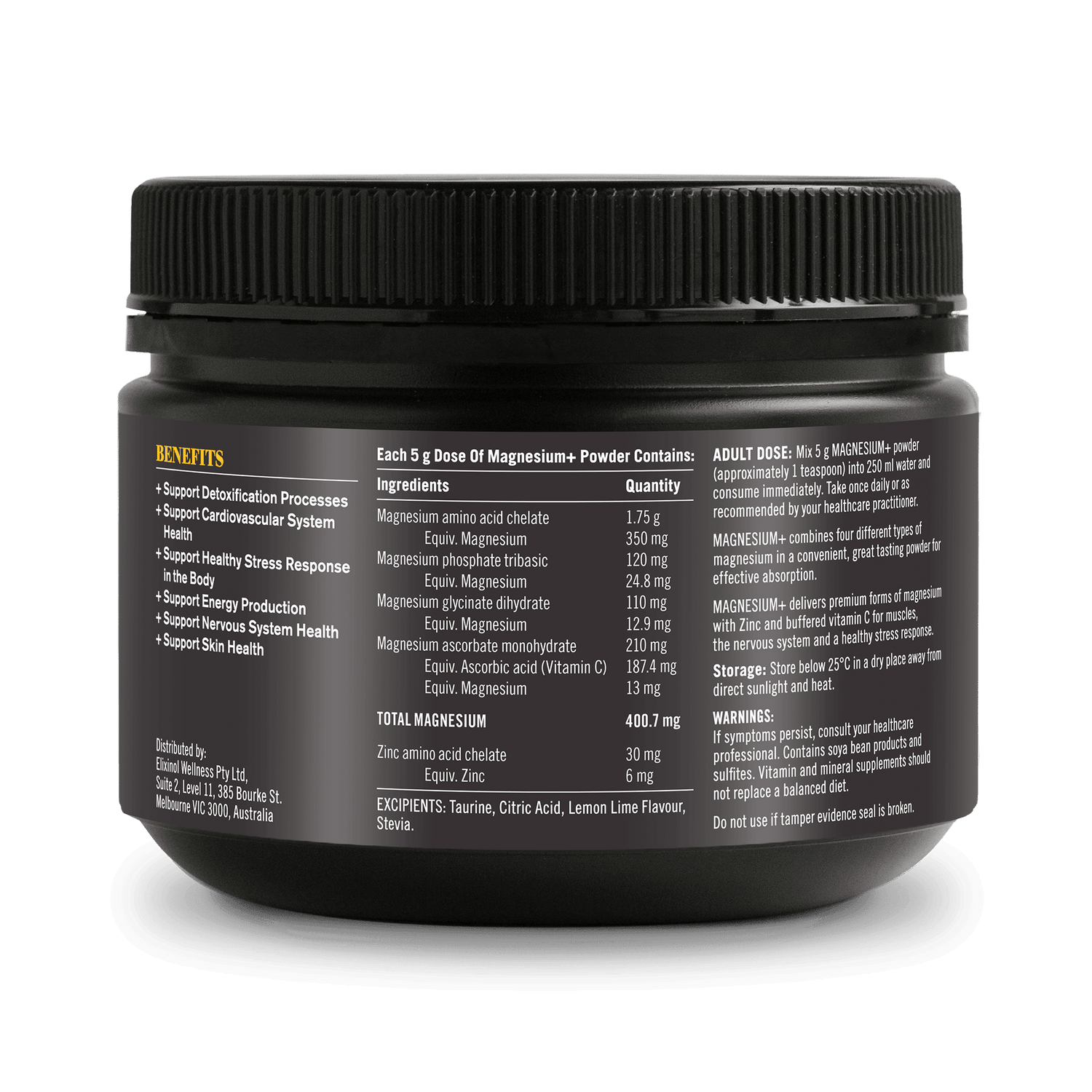 Magnesium+ - 500g Supplement Powders The Healthy Chef 