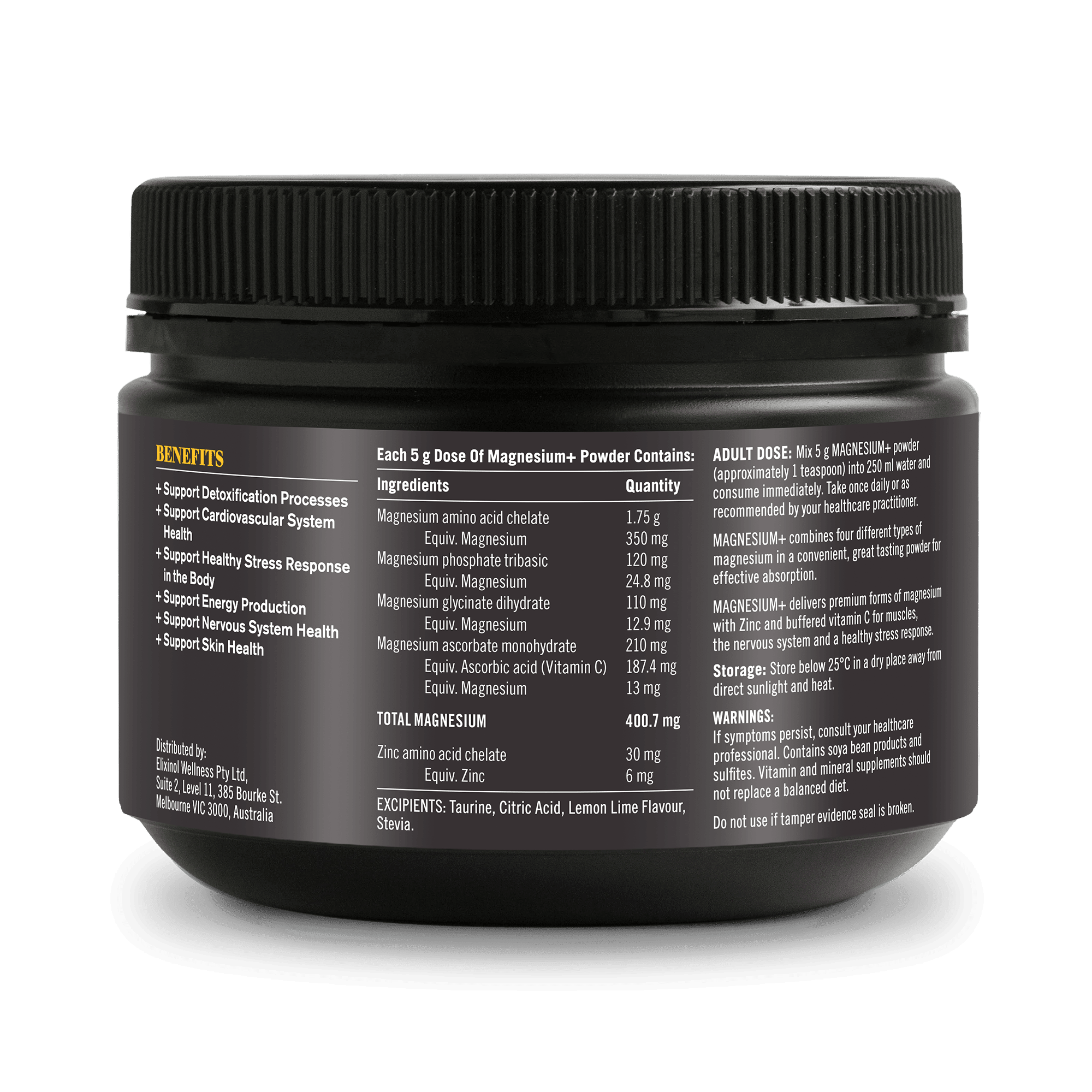 Magnesium+ - 500g Supplement Powders The Healthy Chef 