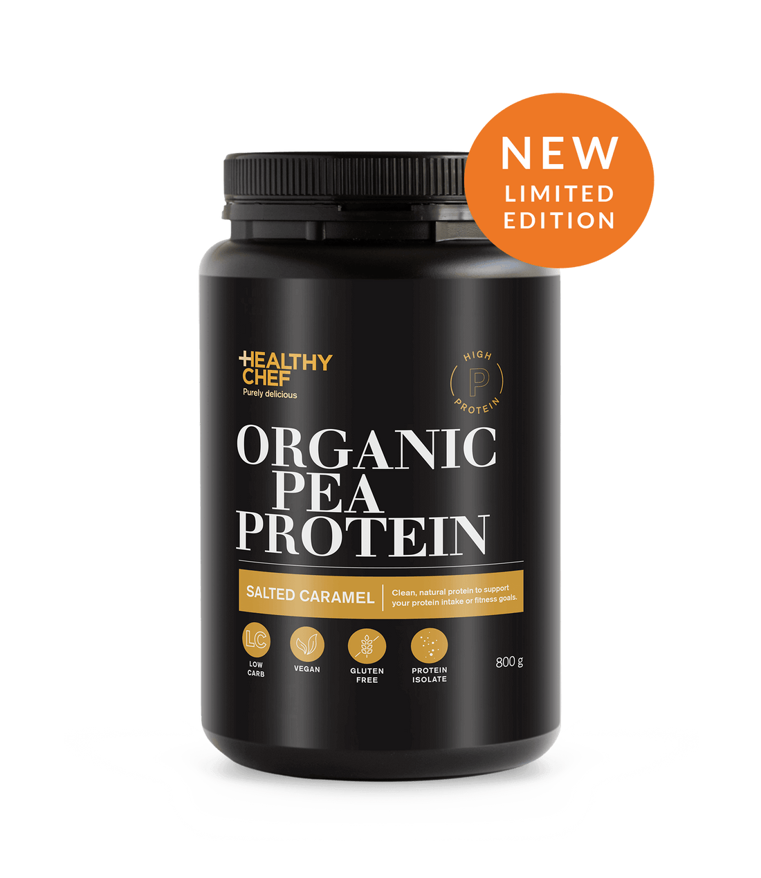 Organic Pea Protein Salted Caramel Supplement Powders The Healthy Chef 
