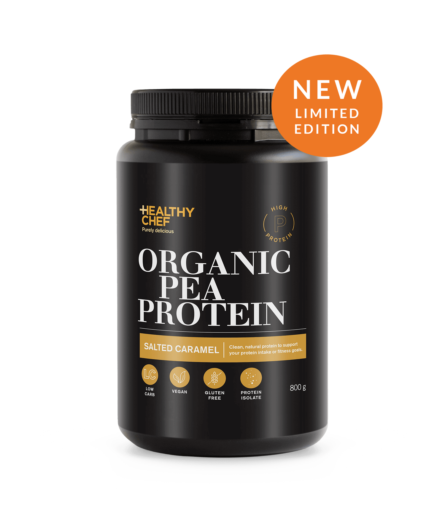Organic Pea Protein Salted Caramel Supplement Powders The Healthy Chef 