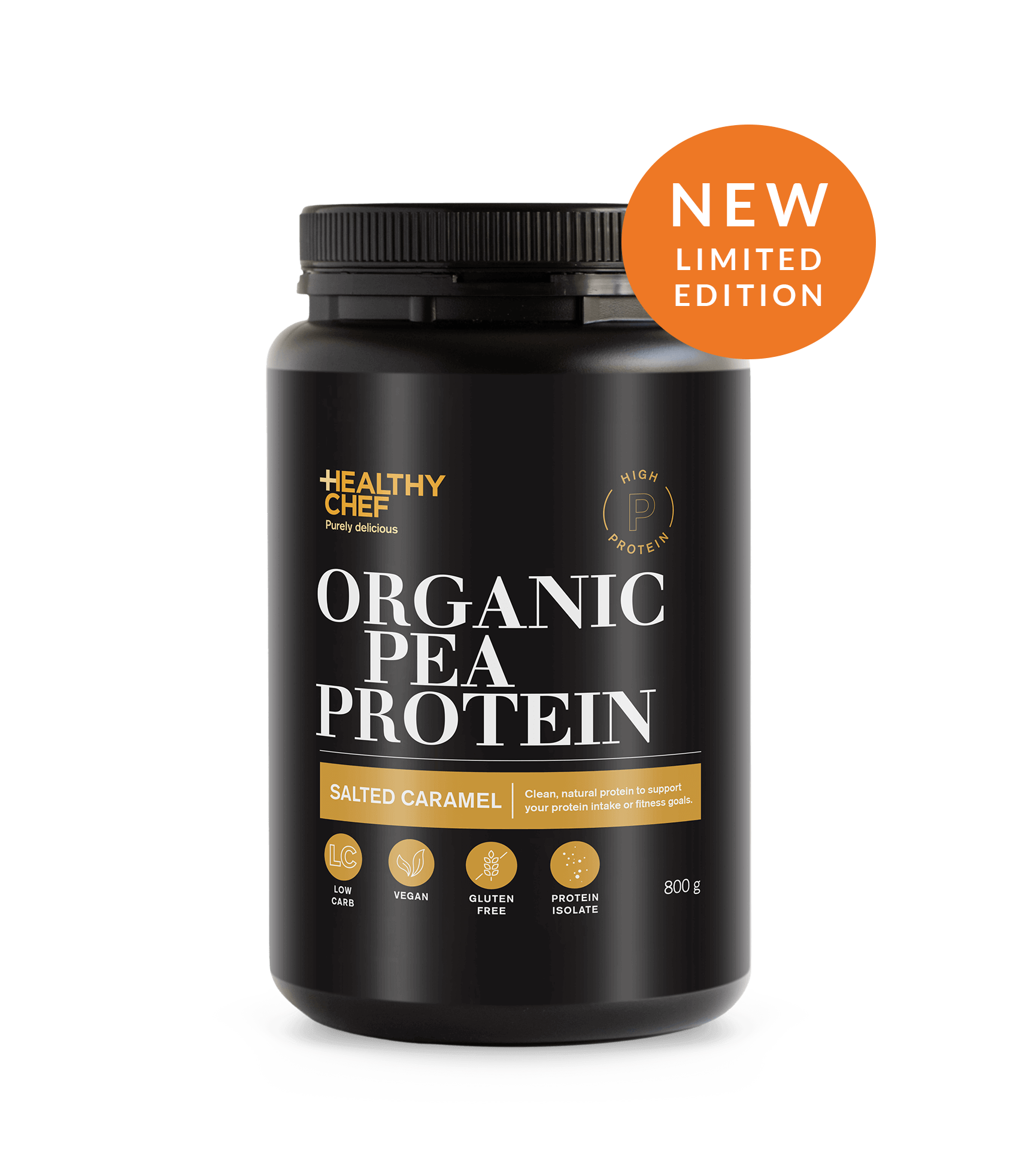 Organic Pea Protein Salted Caramel Supplement Powders The Healthy Chef 