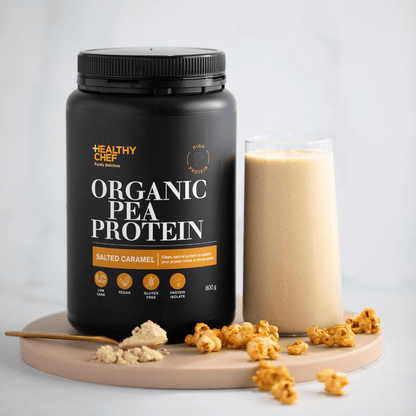 Organic Pea Protein Salted Caramel Supplement Powders The Healthy Chef 