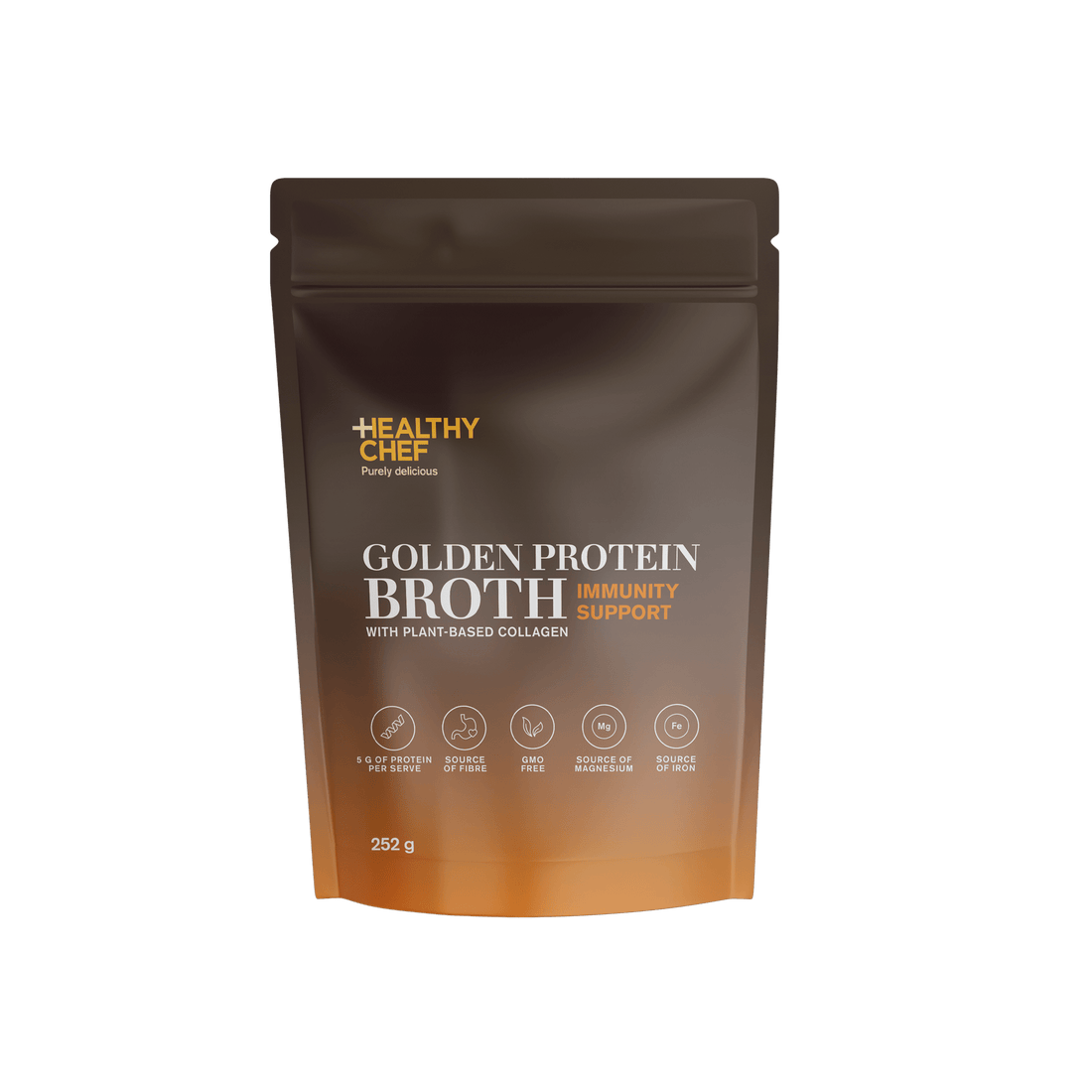 Golden Protein Broth - 252g Functional Drinks &amp; Broths The Healthy Chef 