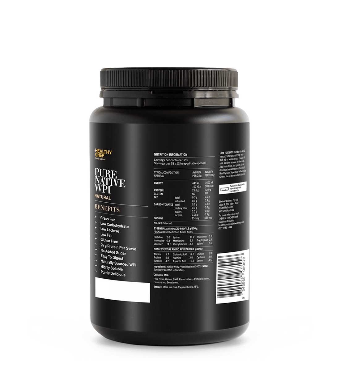 Whey Protein Isolate Natural Supplement Powders The Healthy Chef 