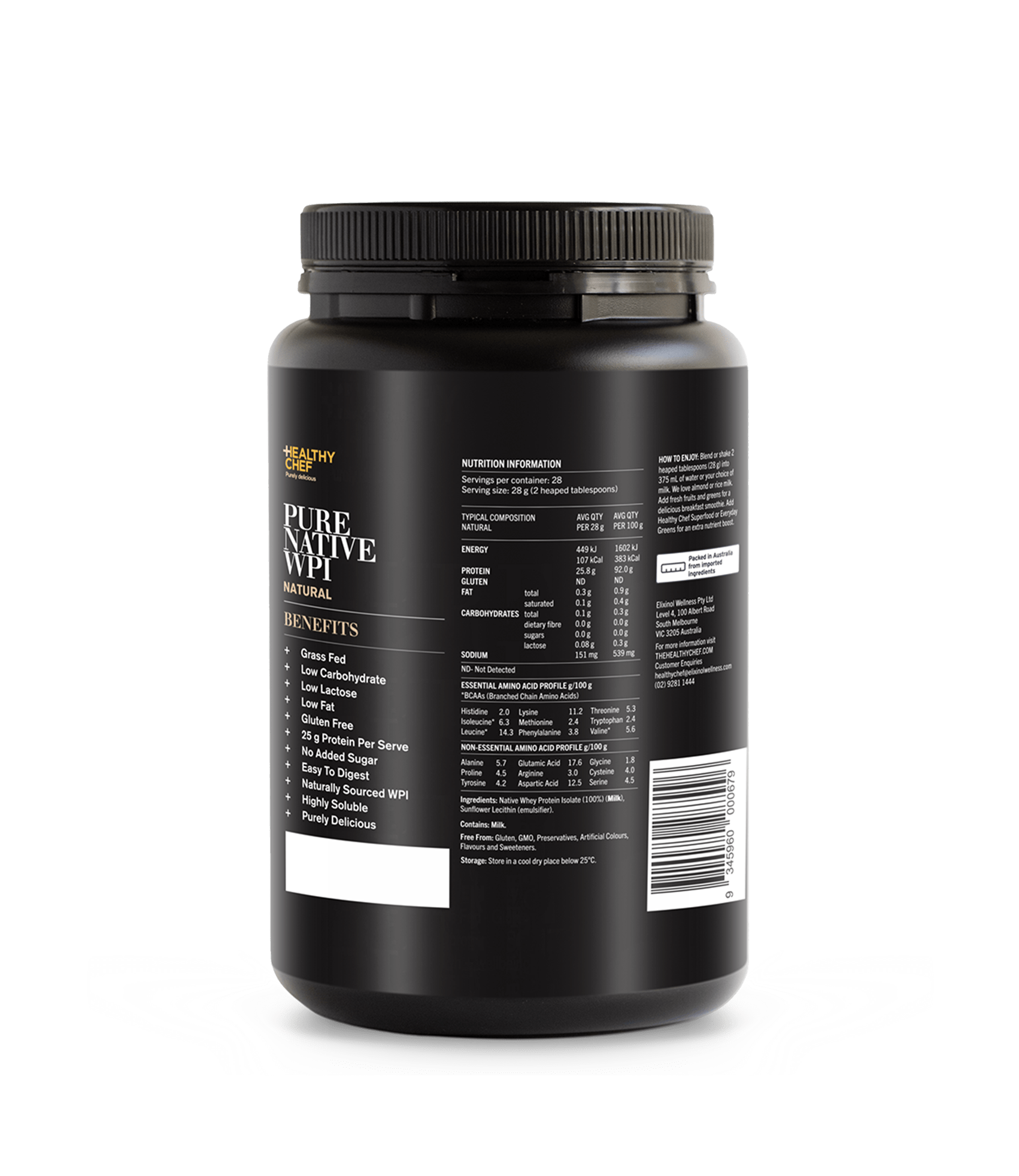 Whey Protein Isolate Natural Supplement Powders The Healthy Chef 