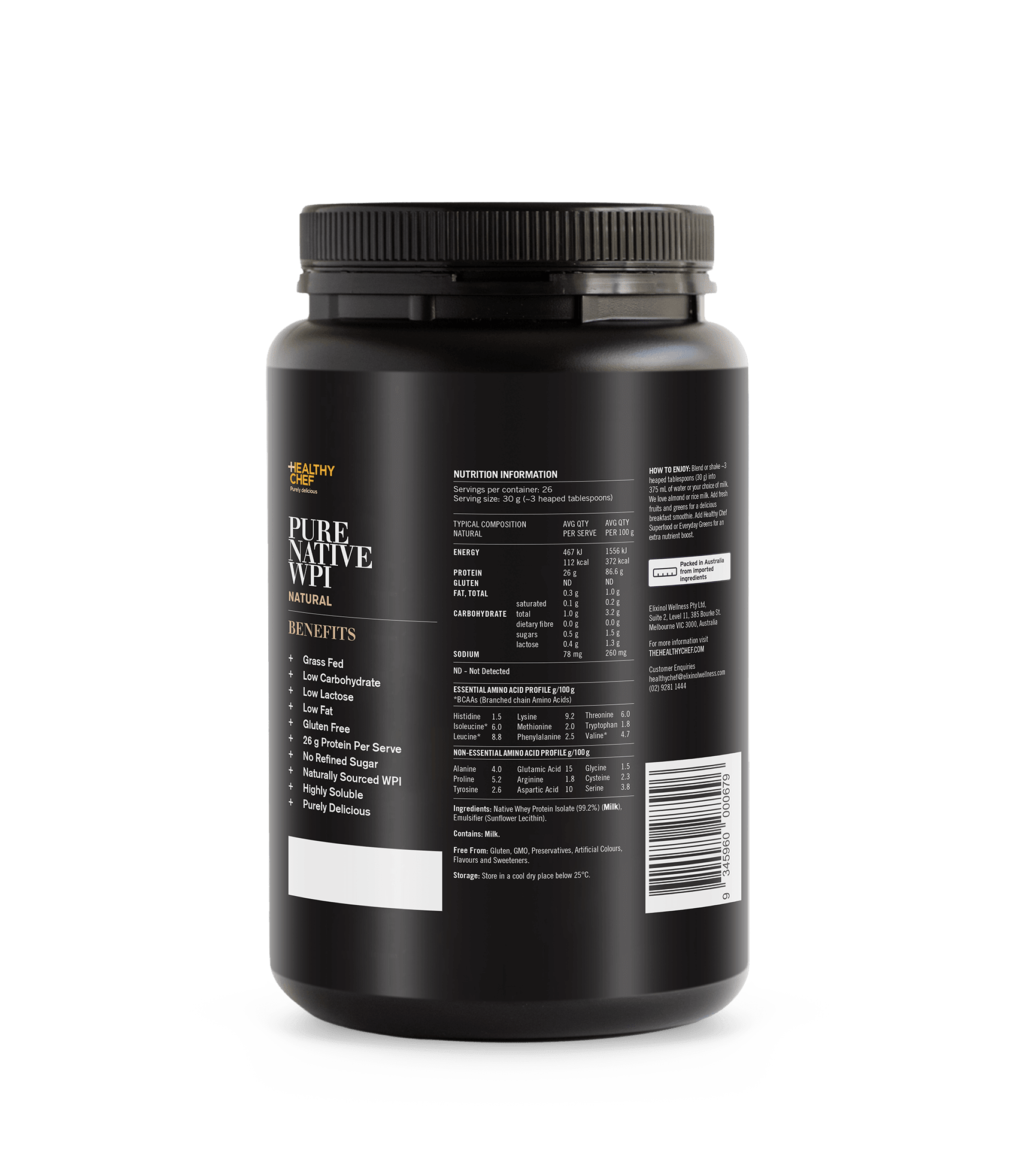 Whey Protein Isolate Natural Supplement Powders The Healthy Chef 