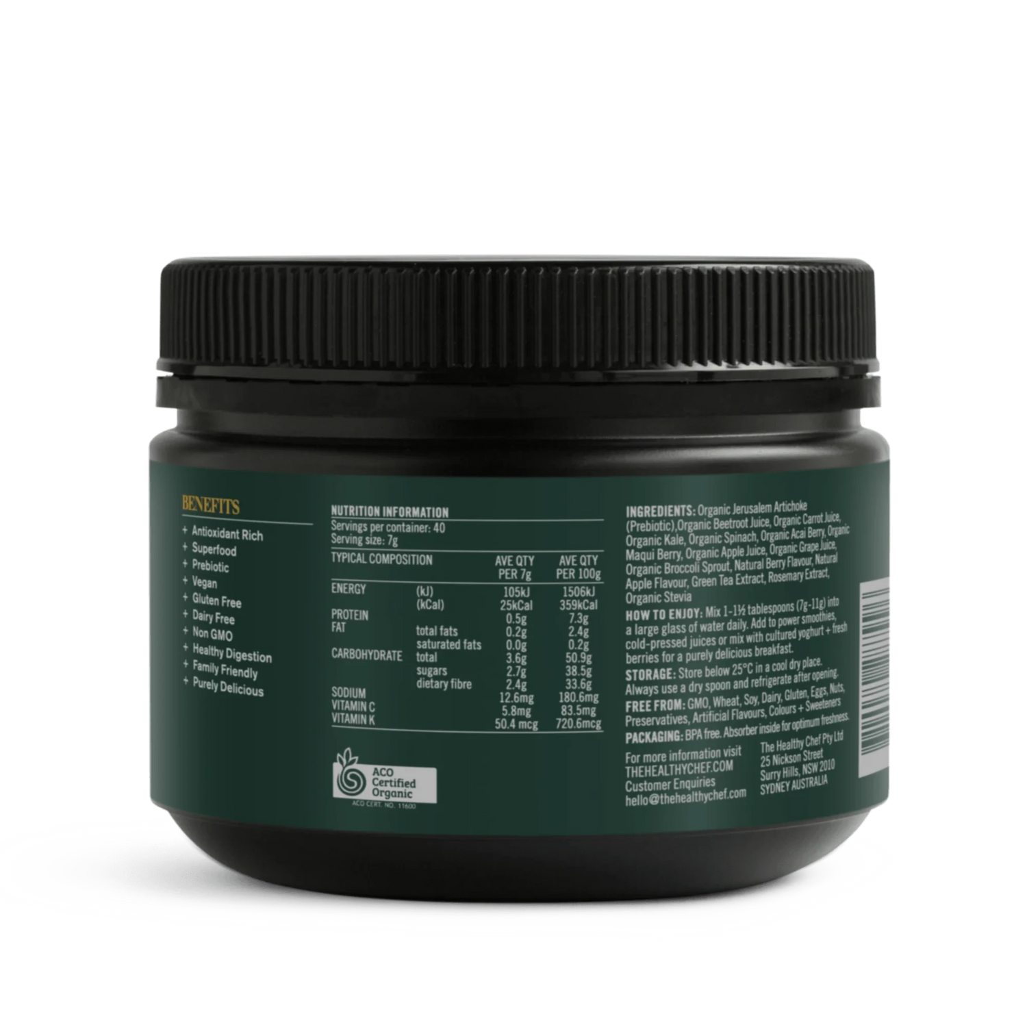 Organic Superfood - 280g Supplement Powders The Healthy Chef 