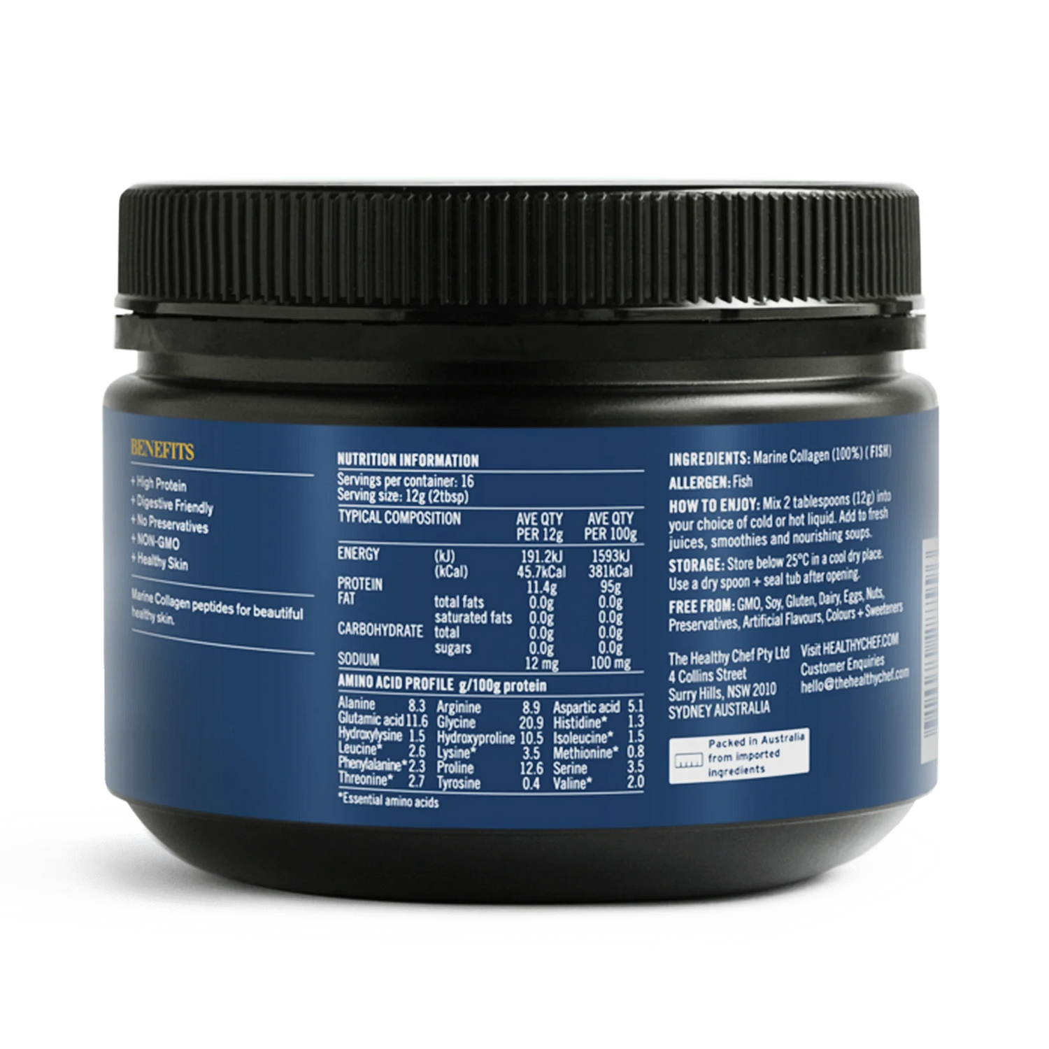 Marine Collagen - 200g Supplement Powders The Healthy Chef 