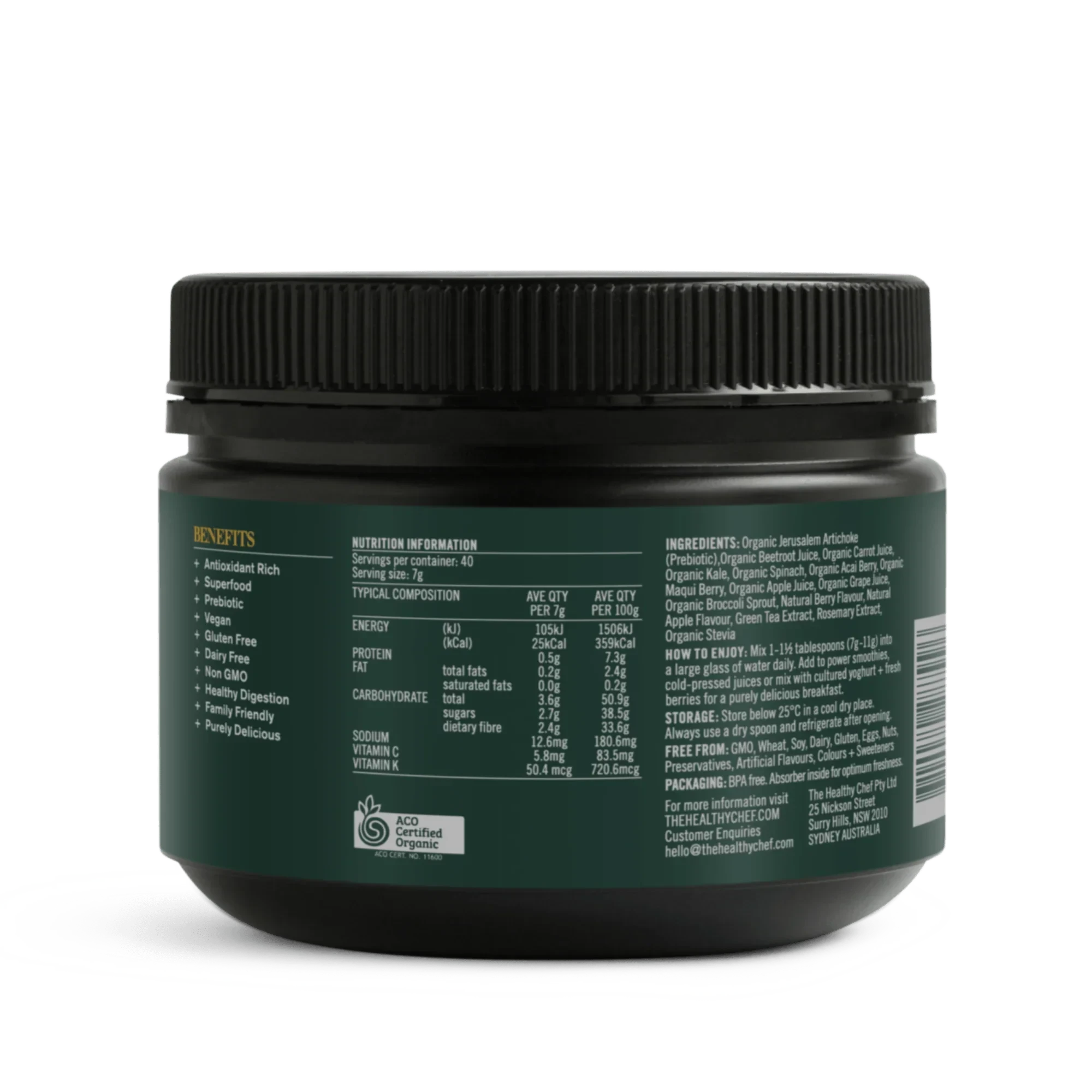 Organic Superfood - 280g Supplement Powders The Healthy Chef 