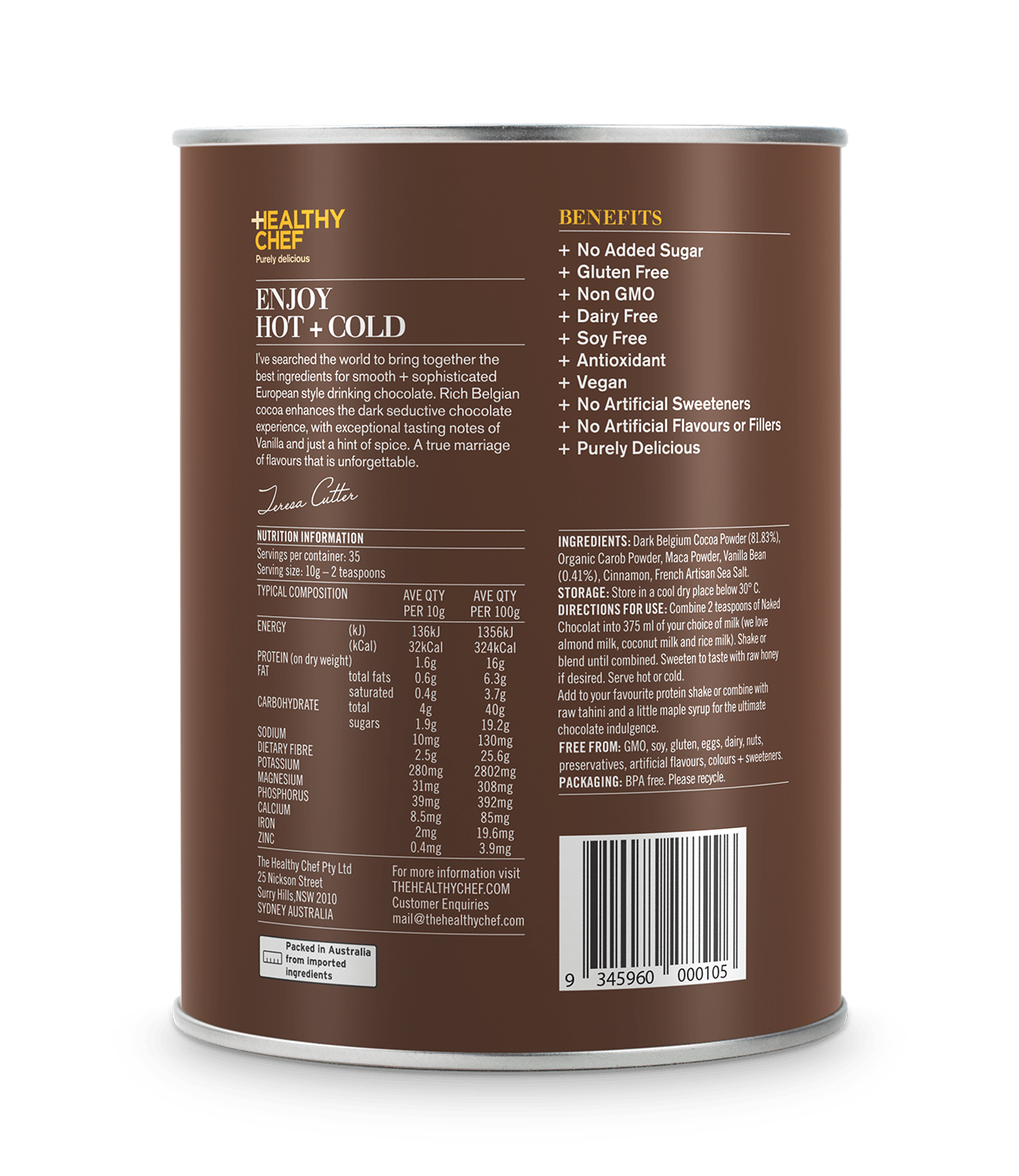 Naked Chocolat Dark Drinking Chocolat The Healthy Chef 